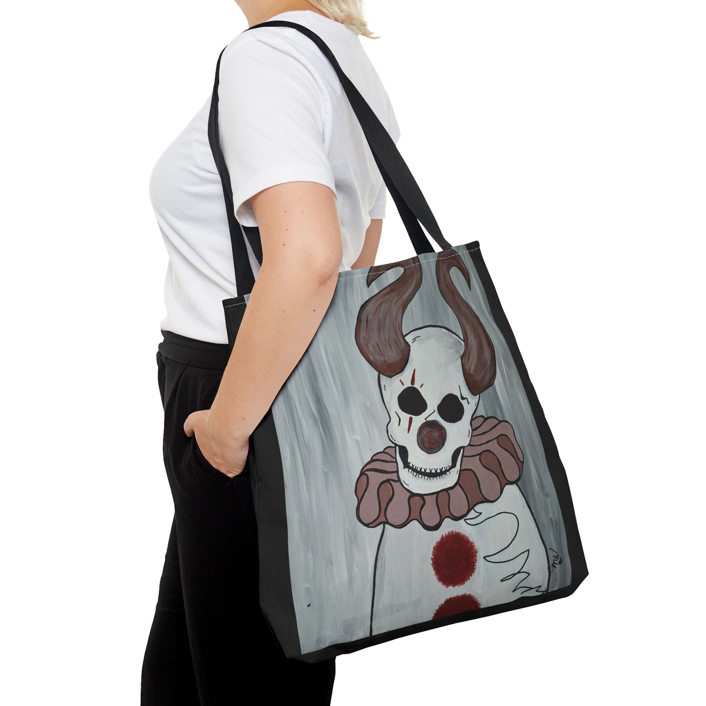 Toby The Clown Tote Bag (Peculiar Paintings Collection) BLACK