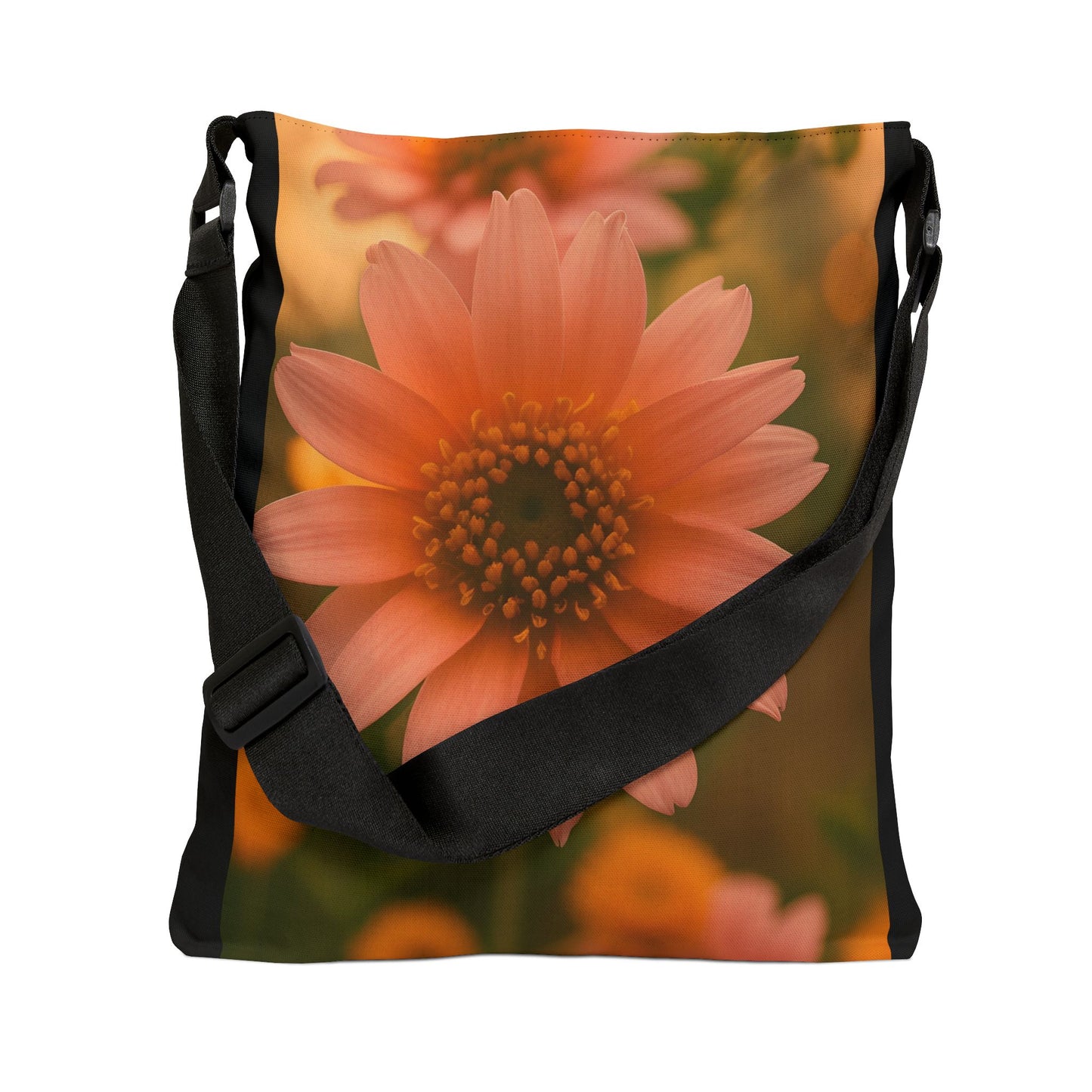 Pink Sunflower Adjustable Tote Bag (SP Photography Collection) BLACK