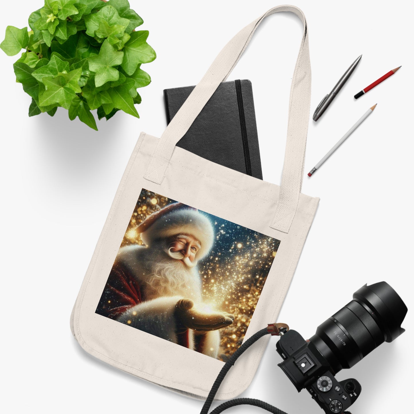 Santa Magic Organic Canvas Tote Bag (ai B & J Collections)