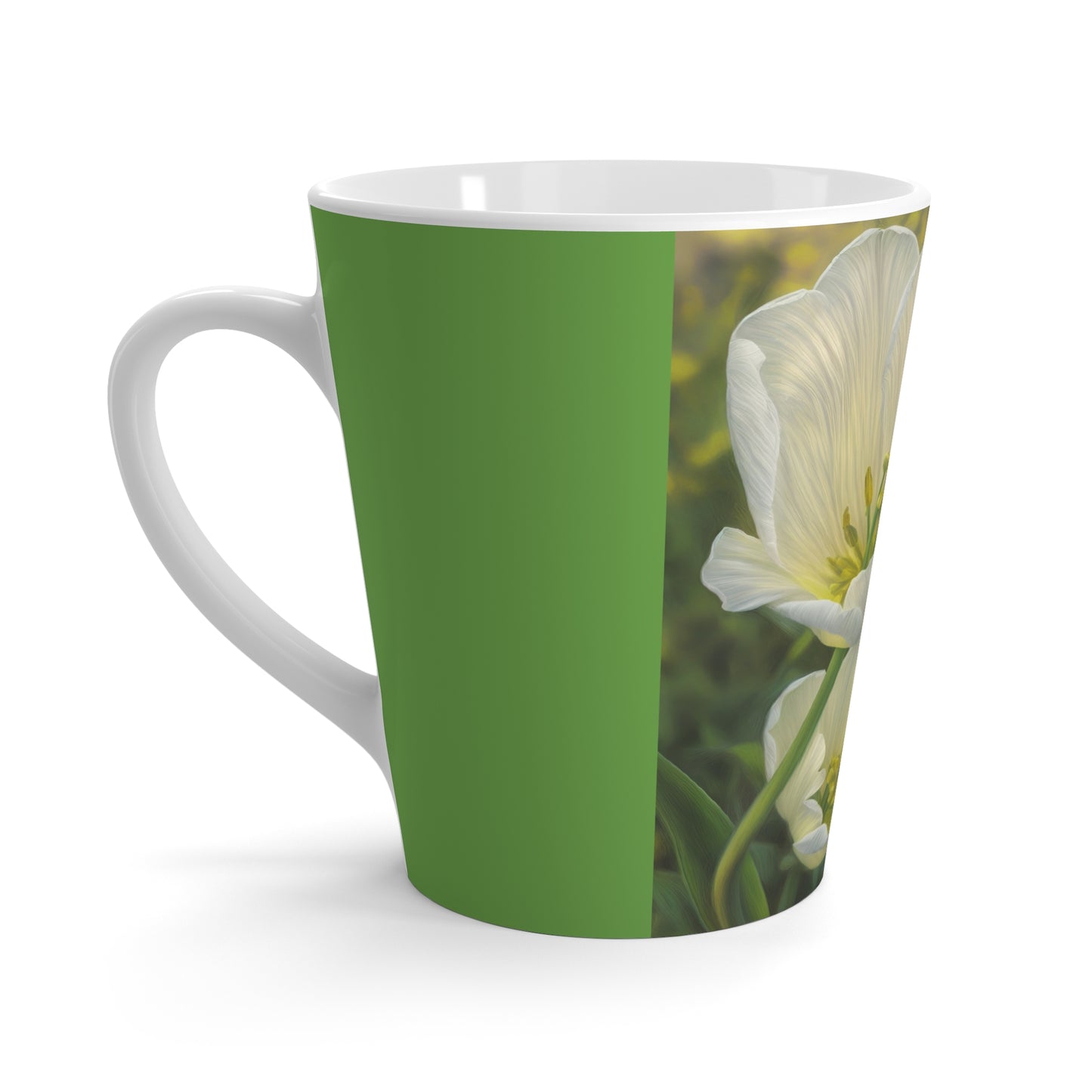White Tulip Latte Mug (SP Photography) GREEN