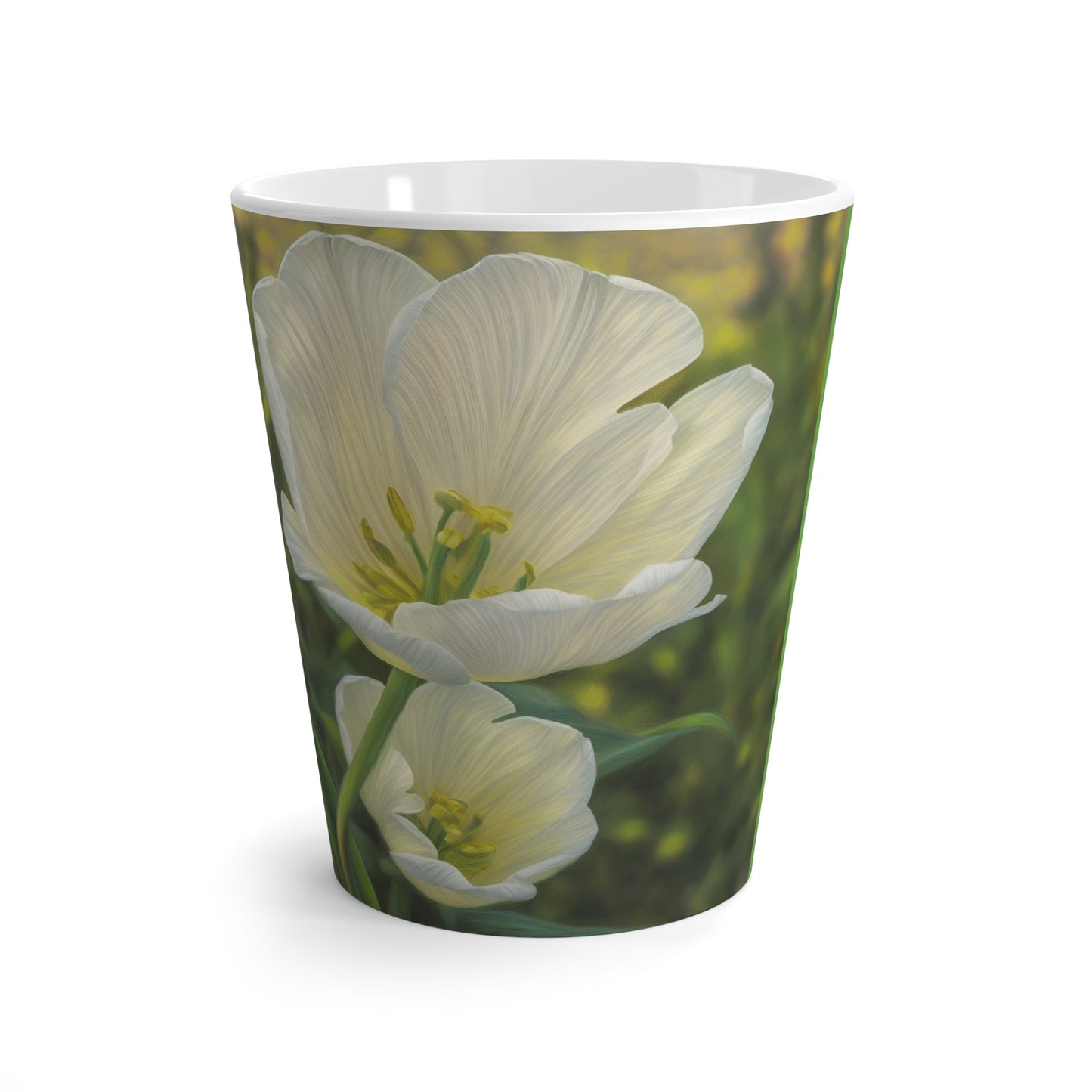 White Tulip Latte Mug (SP Photography) GREEN