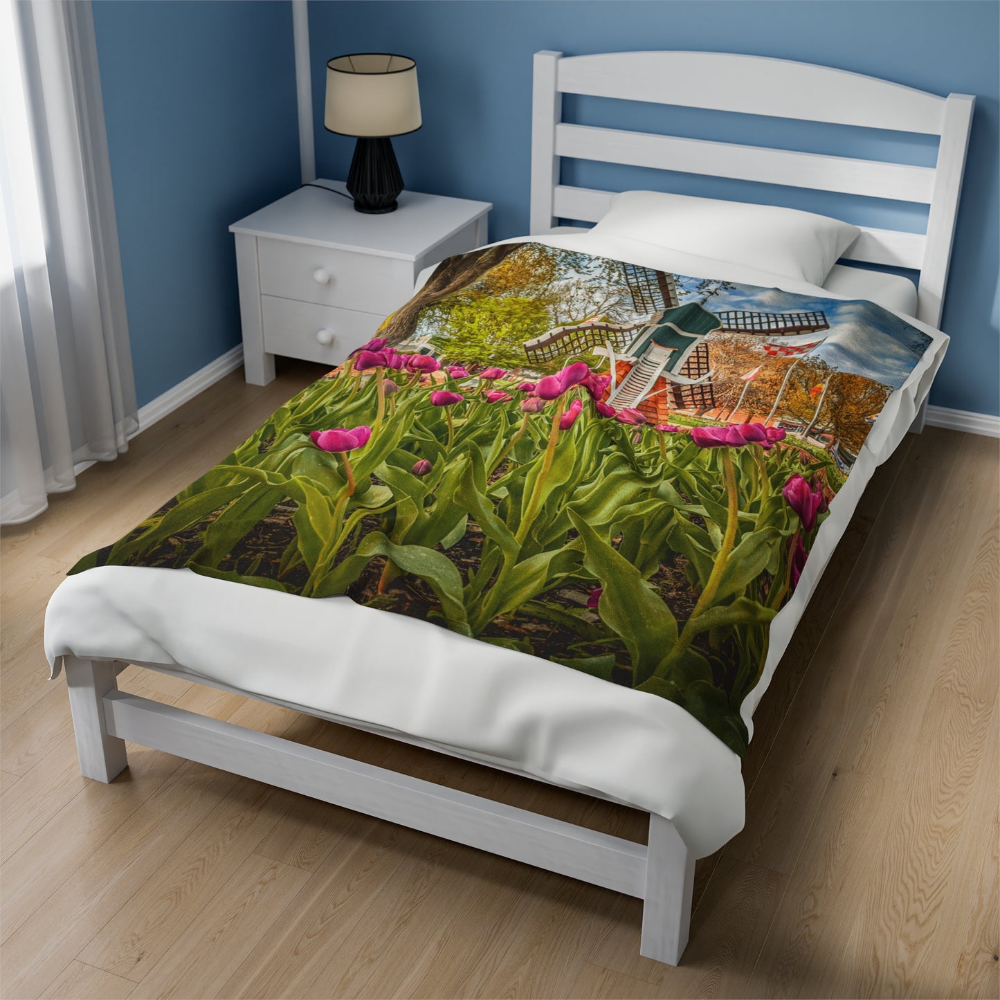 Windmill Tulips Plush Blanket (SP Photography Collection)