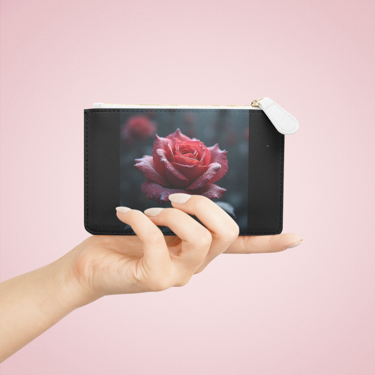 Frosty Rose Mini Clutch Bag (aiB & J Collections) BLACK