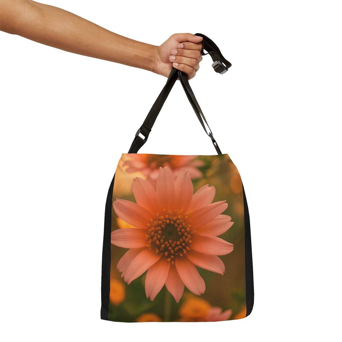 Pink Sunflower Adjustable Tote Bag (SP Photography Collection) BLACK