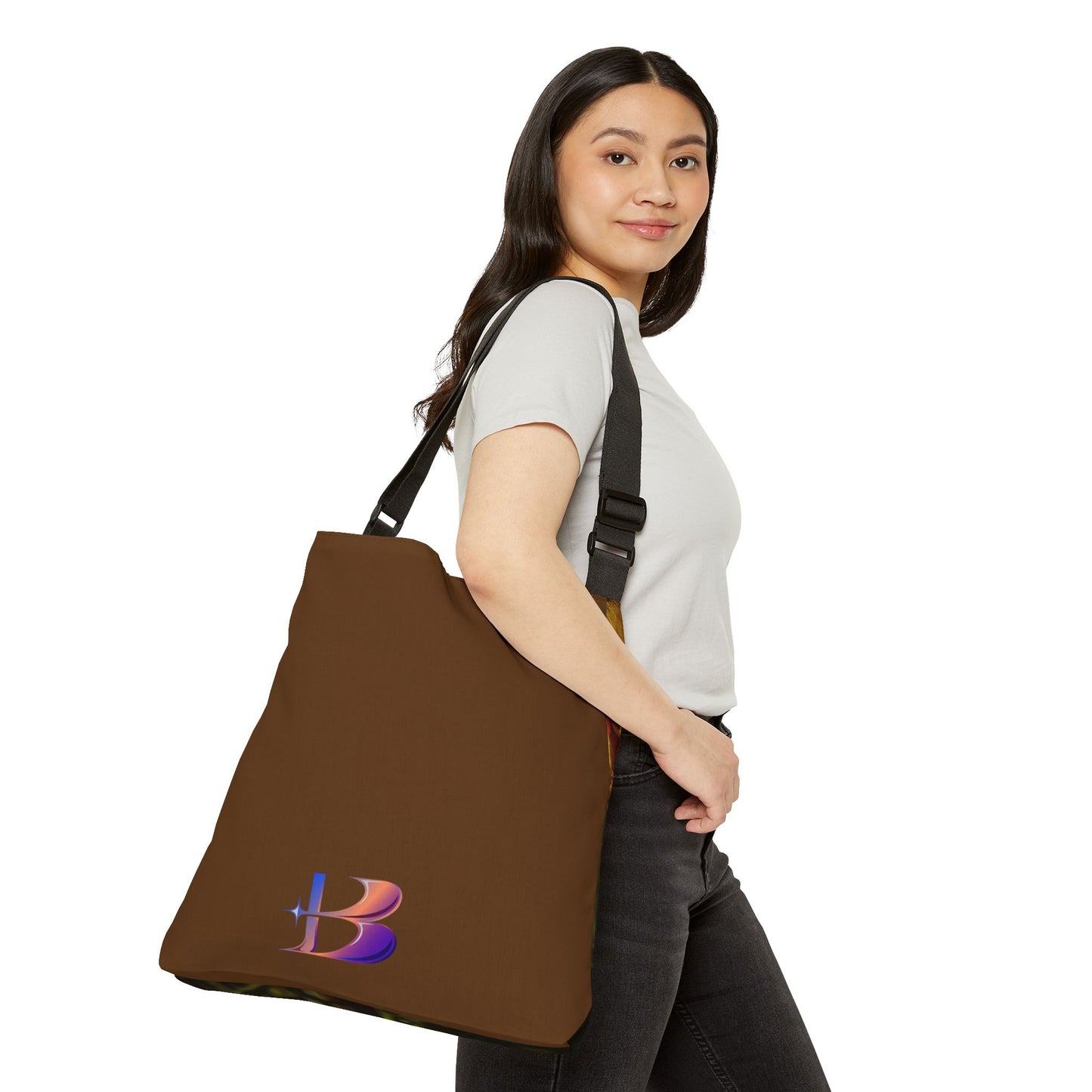 Yellow Lily Adjustable Tote Bag (SP Photography Collection) BROWN