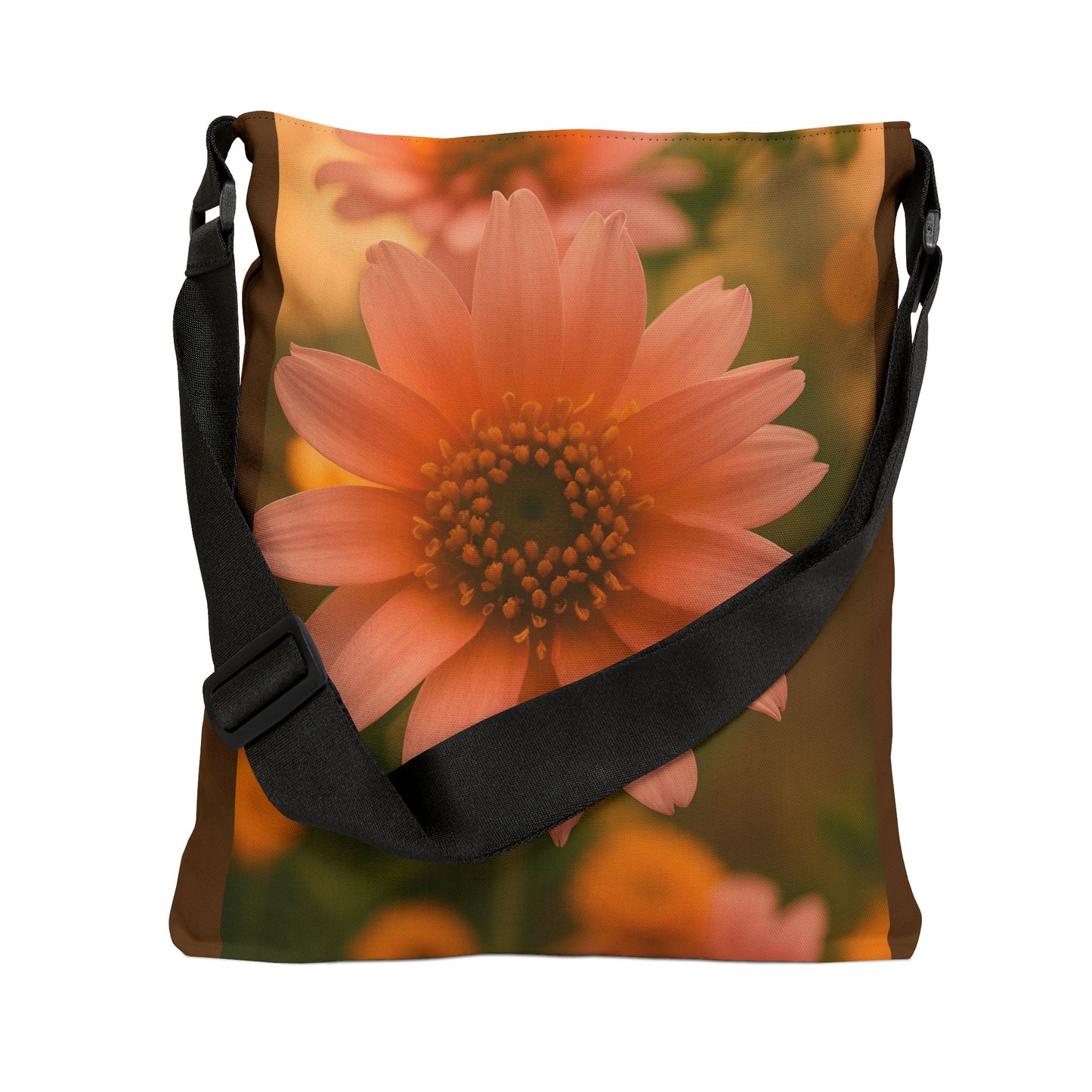 Pink Sunflower Adjustable Tote Bag (SP Photography Collection) BROWN