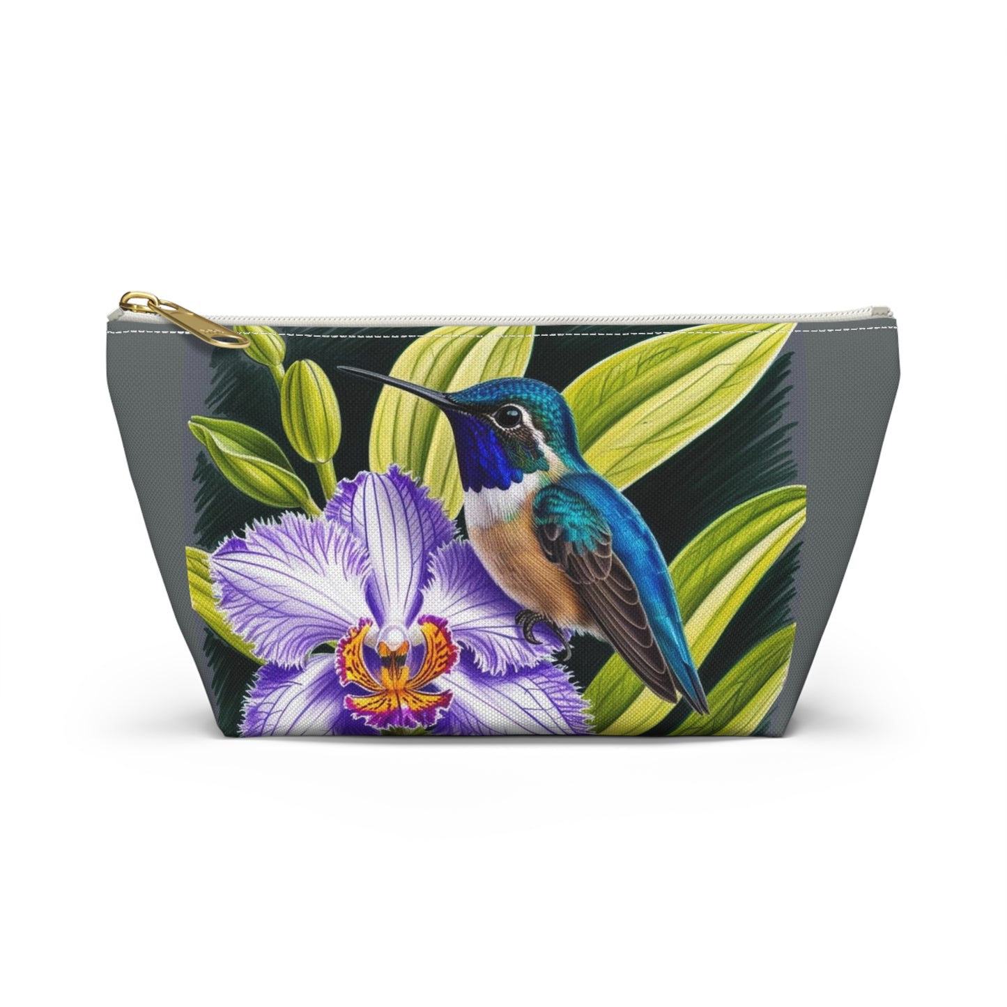 Hummingbird Accessory Pouch w T-bottom (aiB & J Collections) GRAY