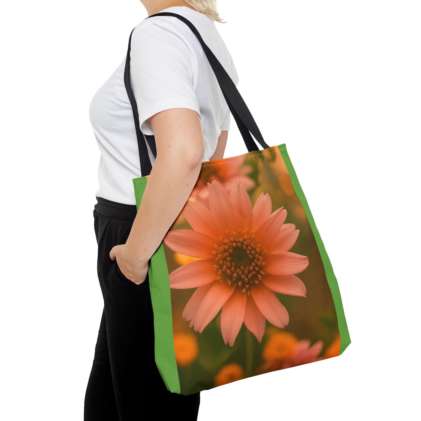 Pink Sunflower Tote Bag (SP Photography Collection) LIGHT GREEN