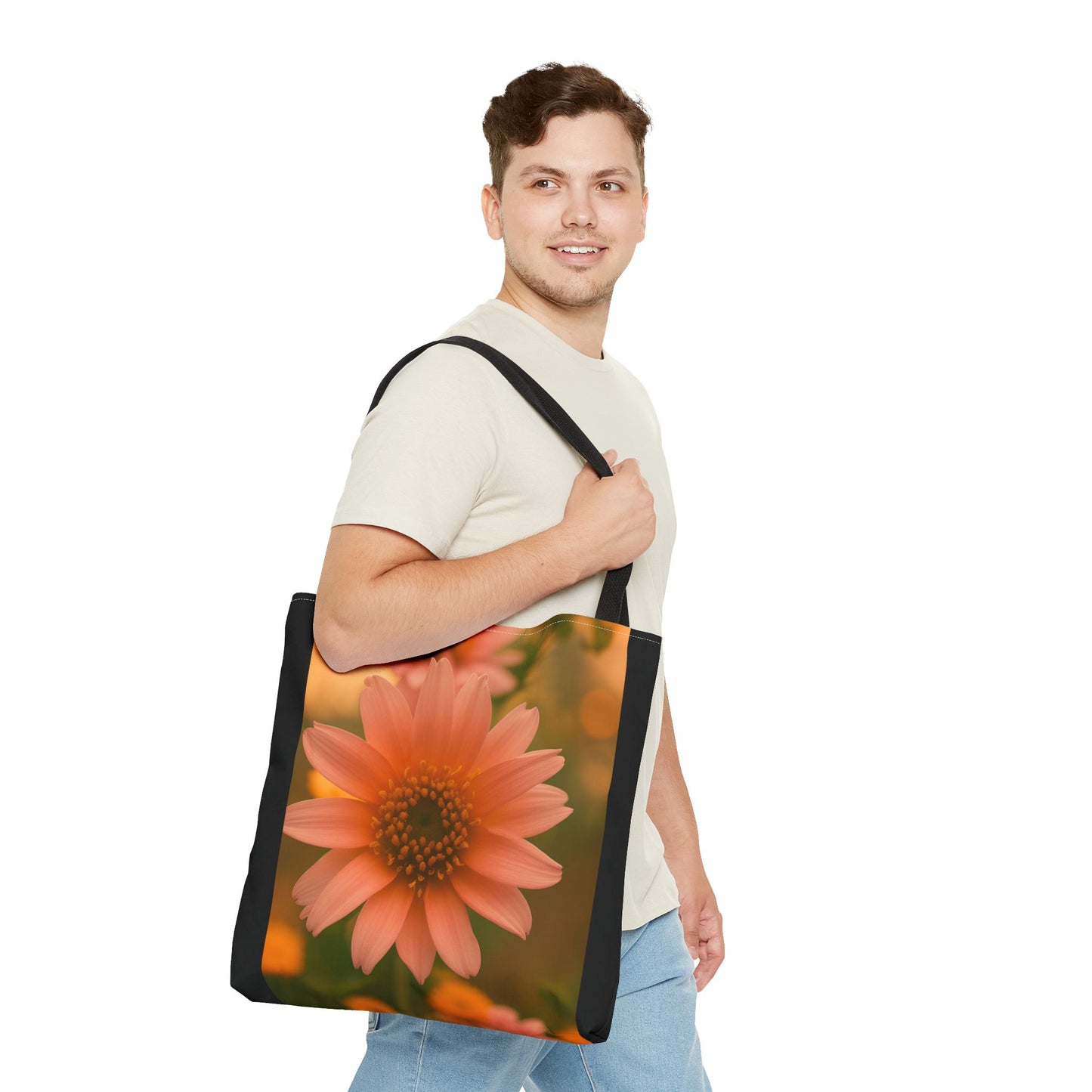 Pink Sunflower Tote Bag (SP Photography Collection) BLACK