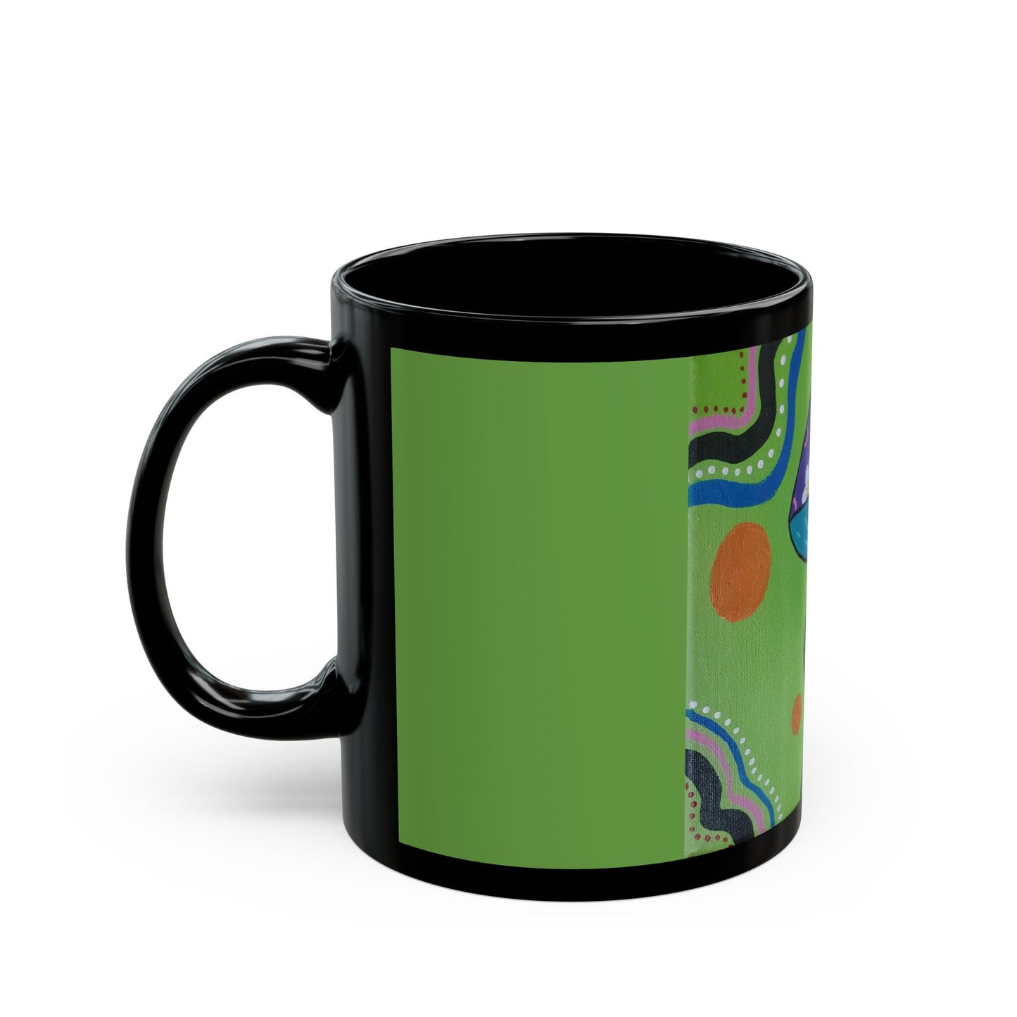 Marguerite Mushroom 11oz Black Mug (Peculiar Paintings Collection)