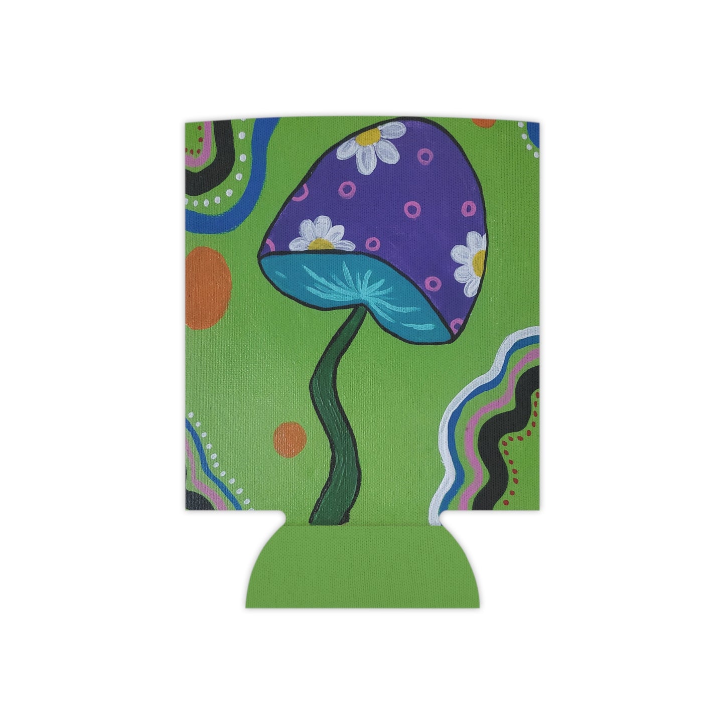 Marguerite Mushroom Can Regular Cooler Sleeve (Peculiar Paintings Collection) GREEN