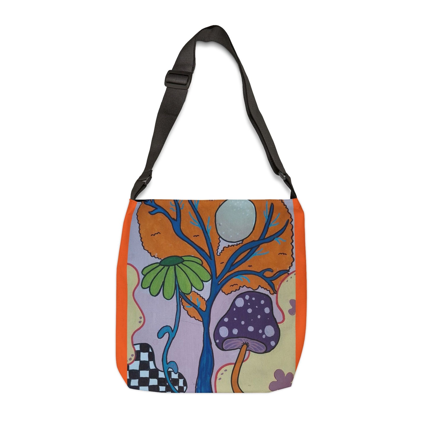 Mystical Mushroom Adjustable Tote Bag (Peculiar Paintings Collection) ORANGE