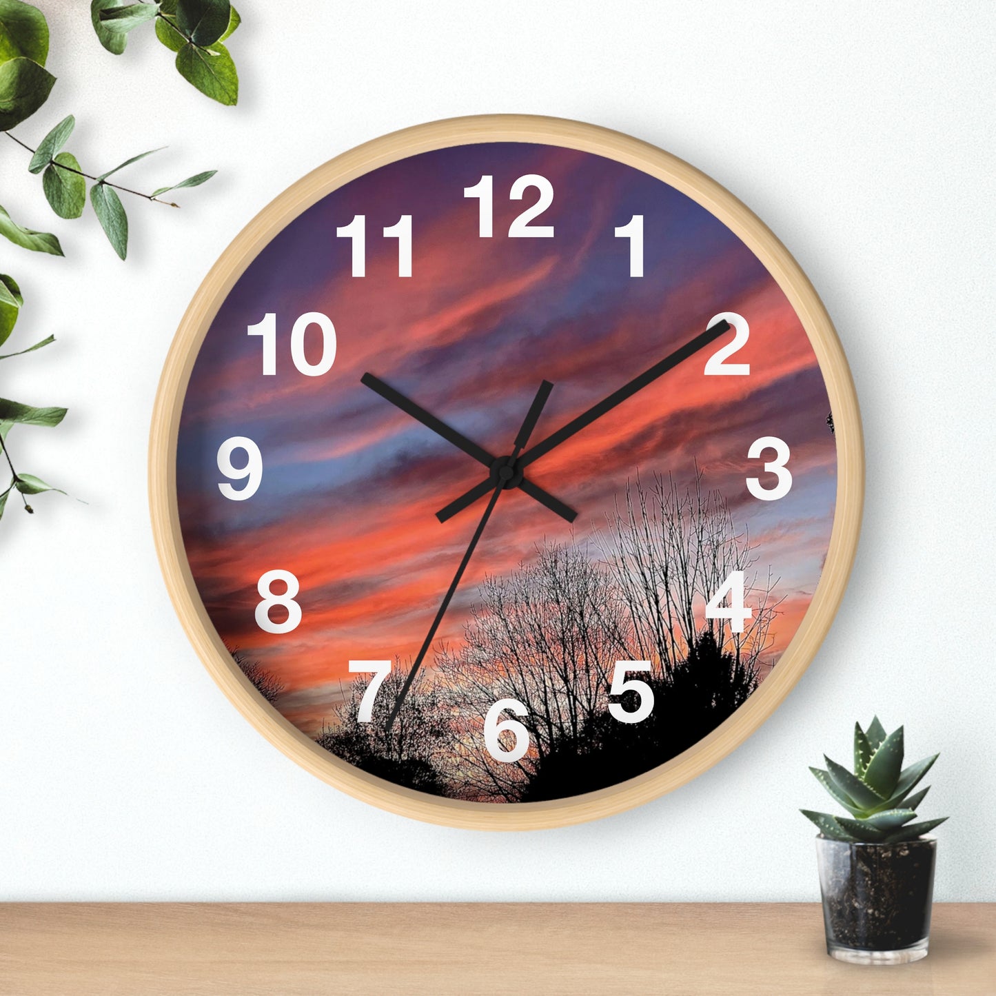 Pink Sky Wall Clock (B & J Collections)