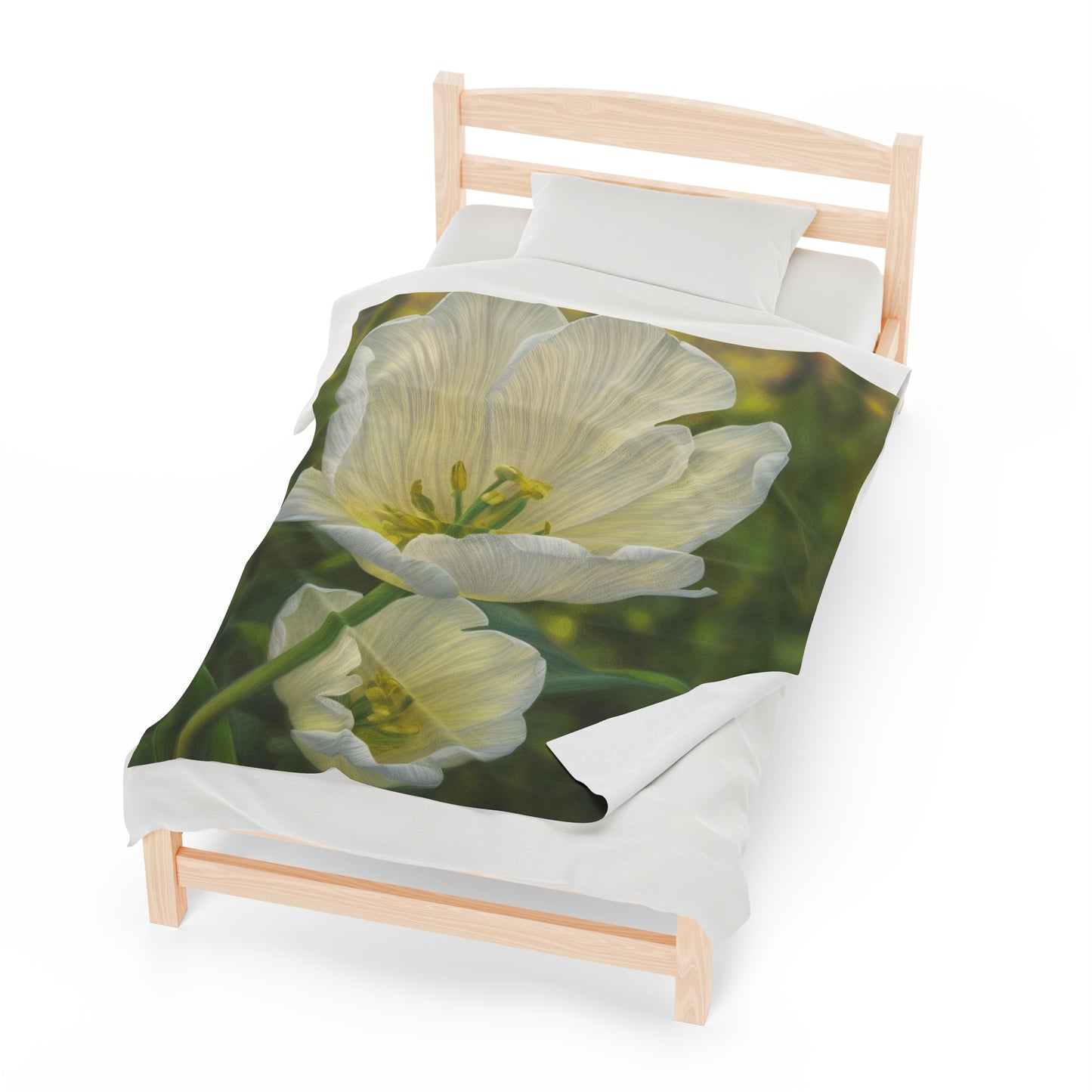 White Tulip Plush Blanket (SP Photography Collection)