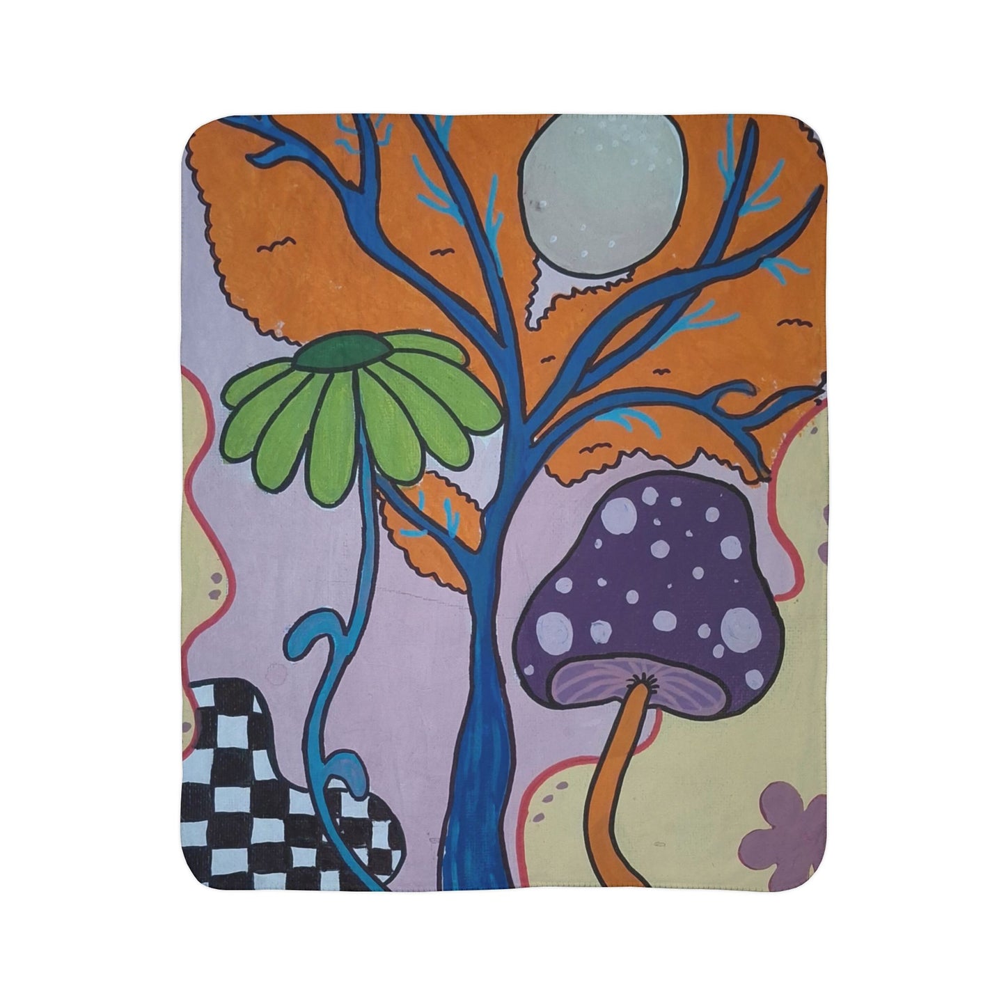 Mystic Mushroom Fleece Sherpa Blanket (Peculiar Paintings Collection)