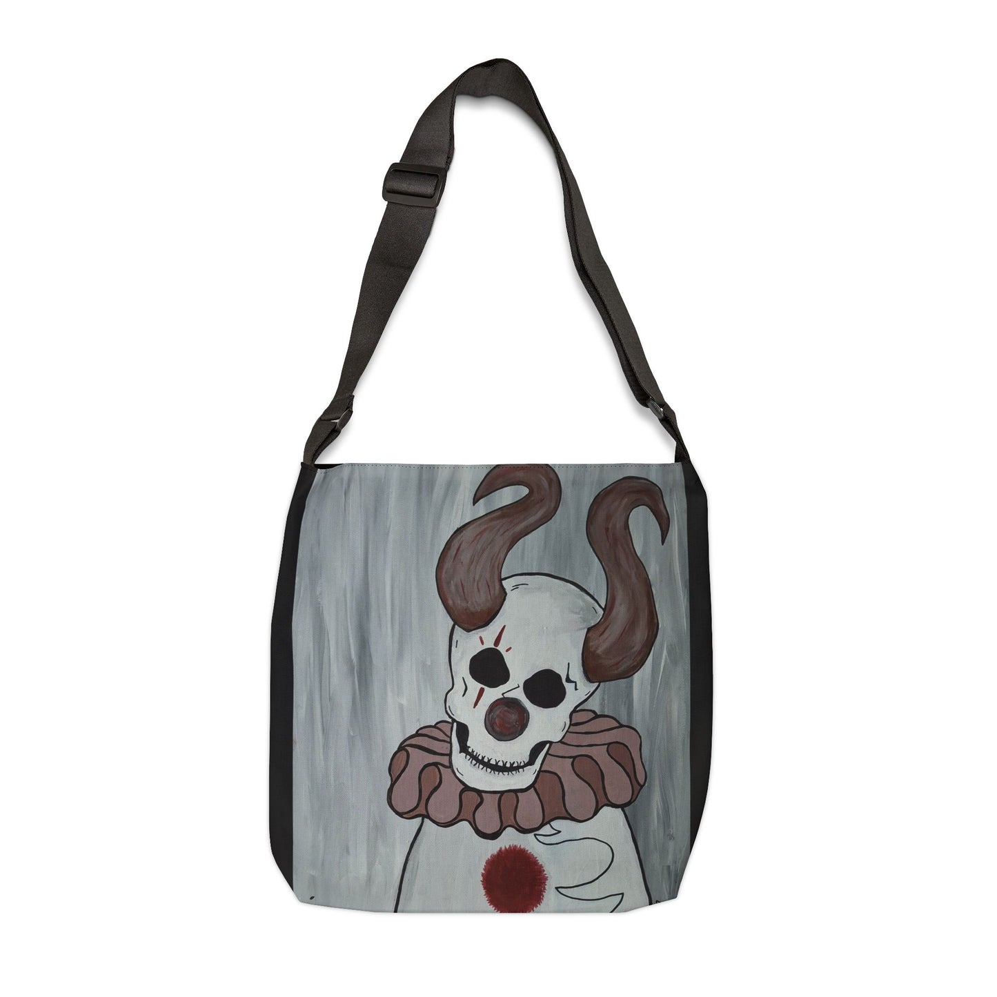 Toby The Clown Adjustable Tote Bag (Peculiar Paintings Collection) BLACK