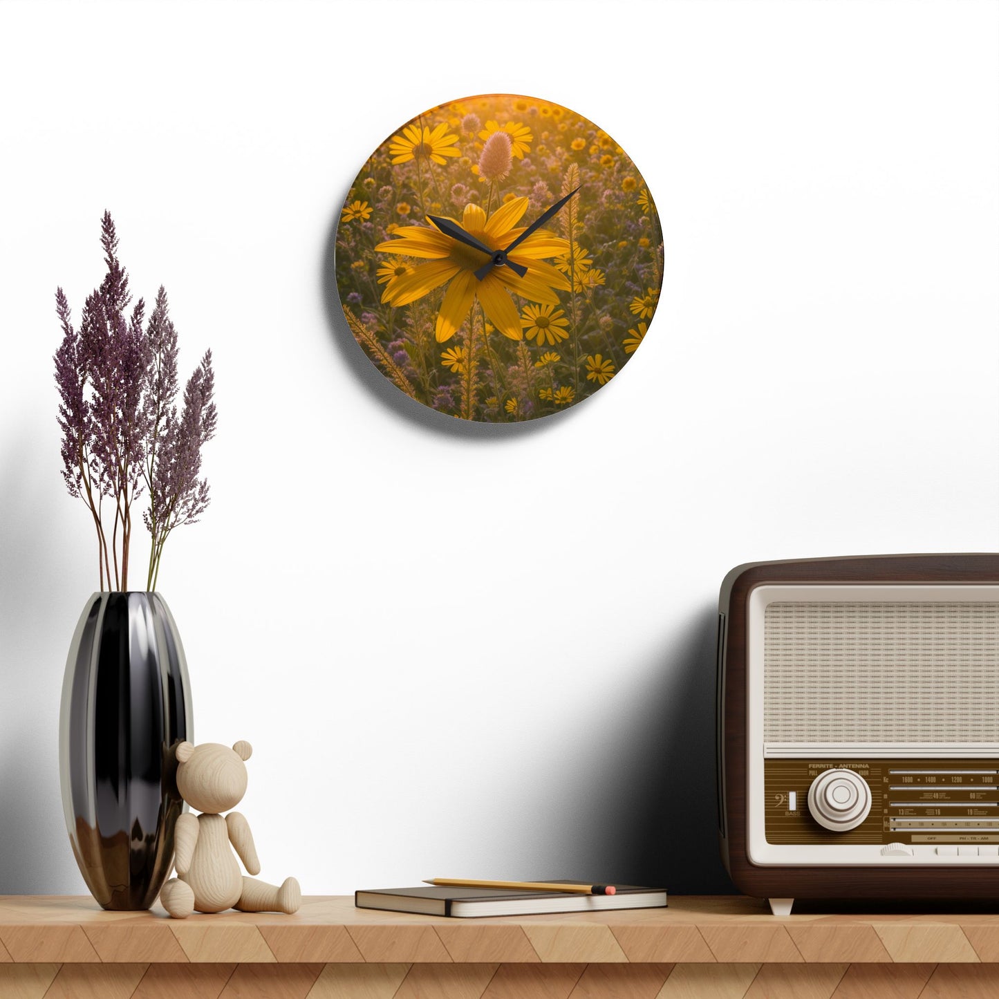 Narrow leaf Acrylic Wall Clock (SP Photography Collection)