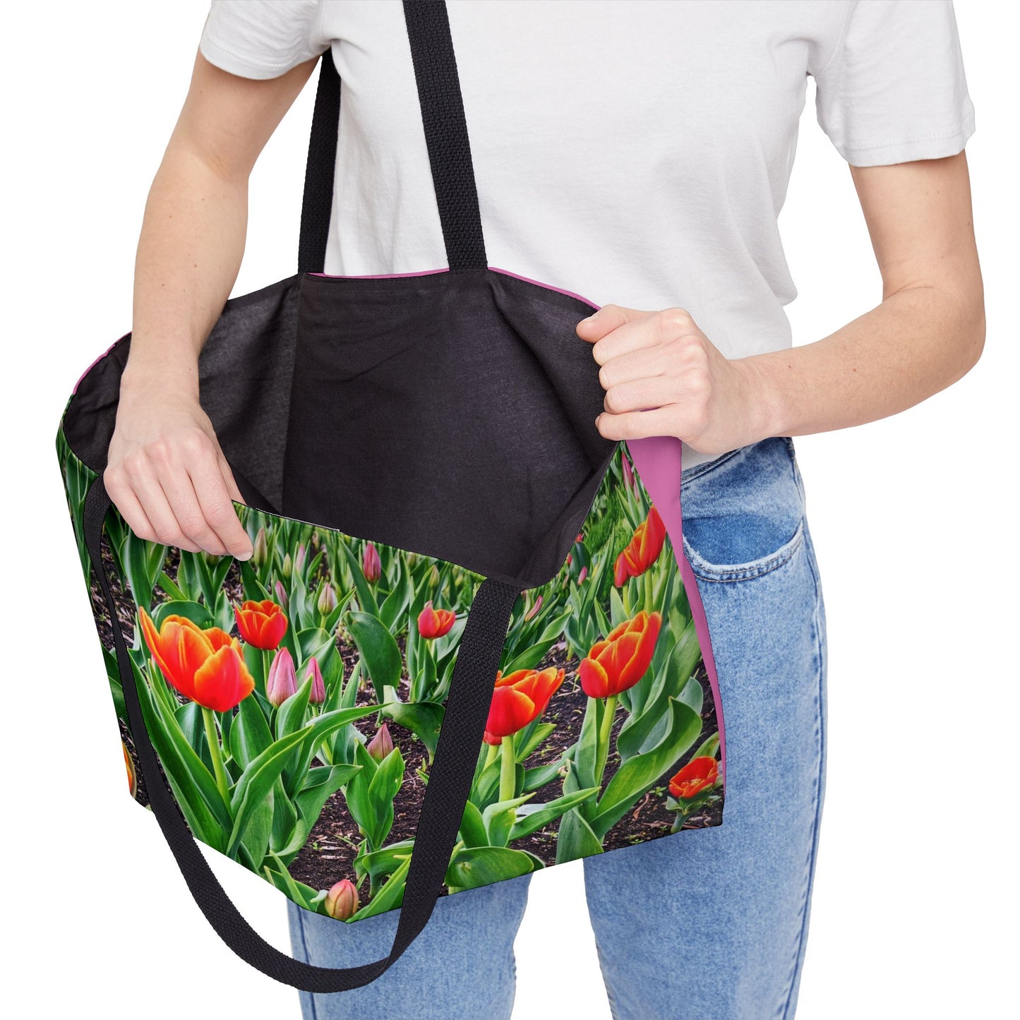Red Tulips Weekender Tote Bag (SP Photography Collection) LIGHT PINK