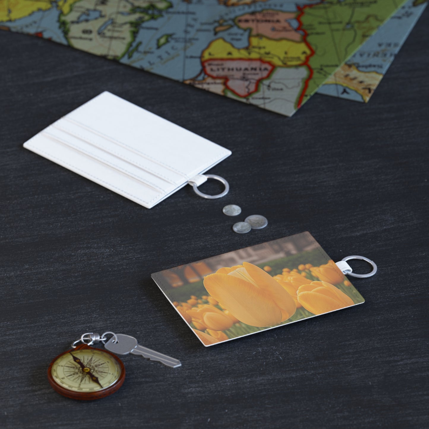 Yellow Tulips Leather Card Holder (SP Photography Collection)