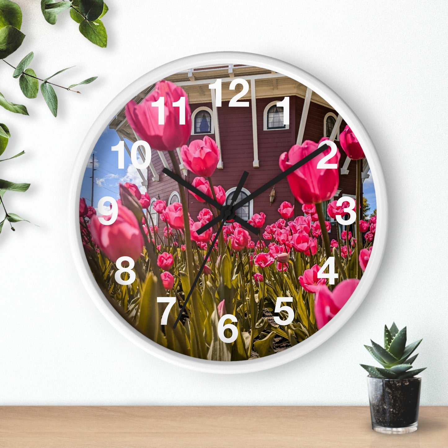 windmill Pink Tulips wall Clock (SP Photography Collection)