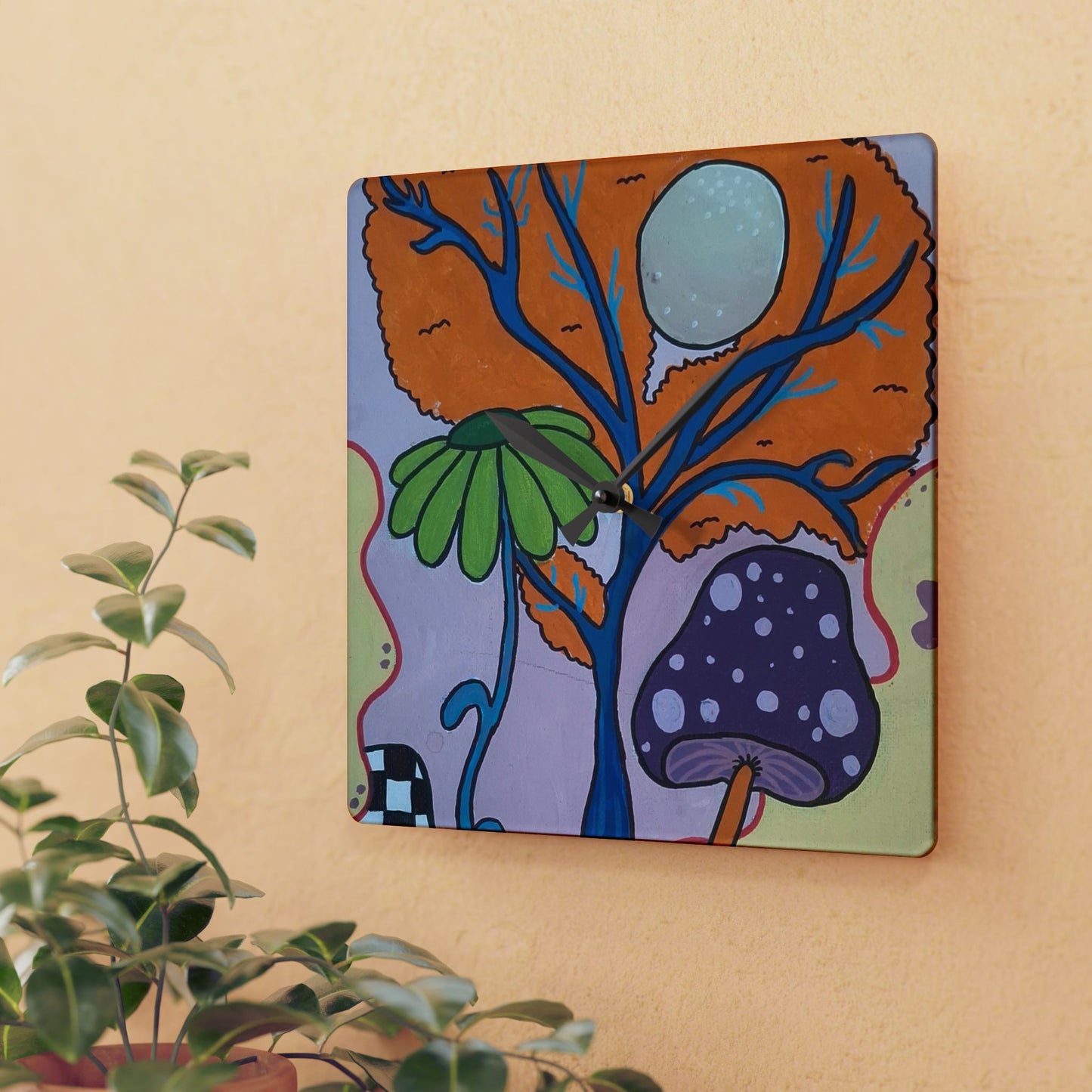Mystic Mushroom Wall Clock (Peculiar Paintings Collection)