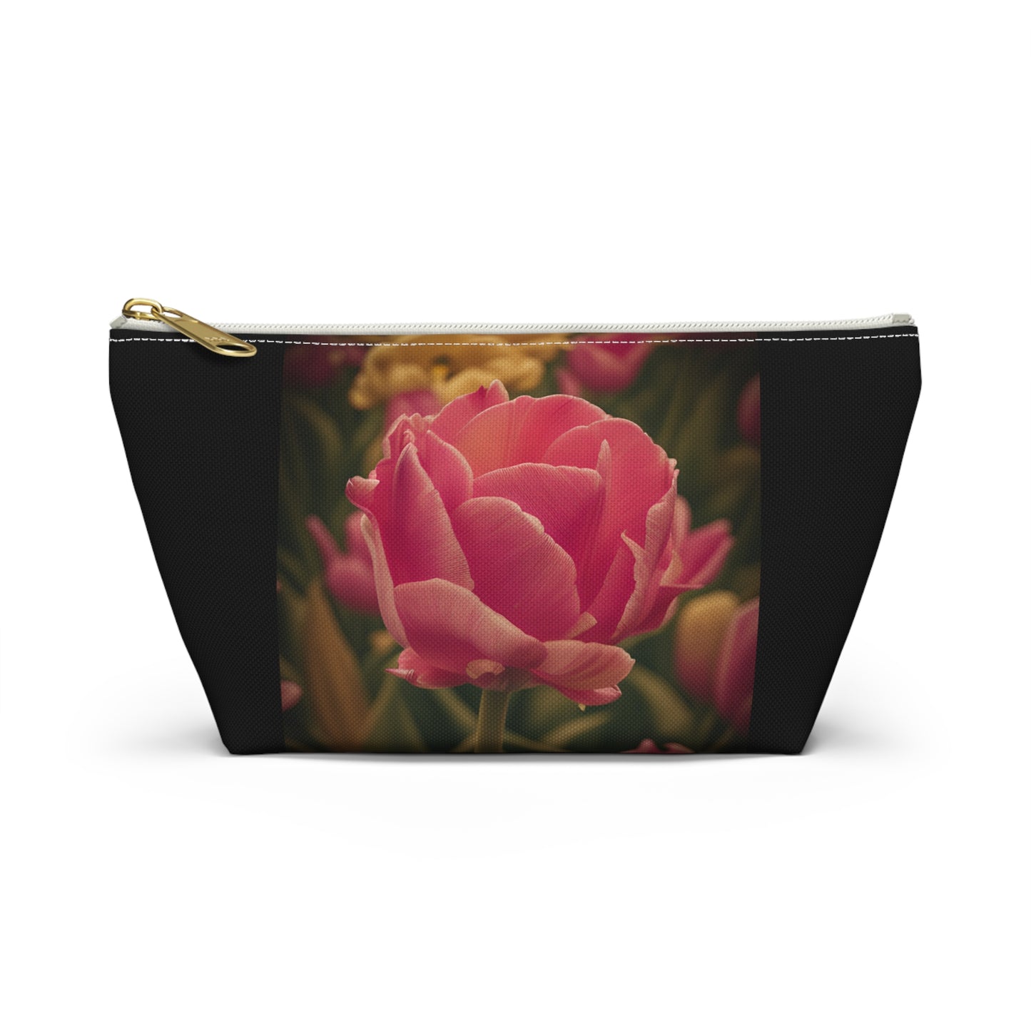 Pink Buttercup Pouch w T-bottom (SP Photography Collection) BLACK