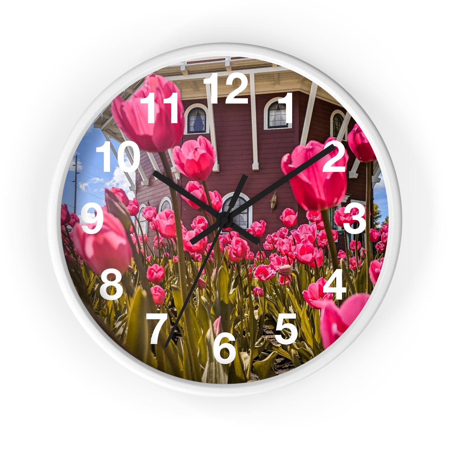 windmill Pink Tulips wall Clock (SP Photography Collection)