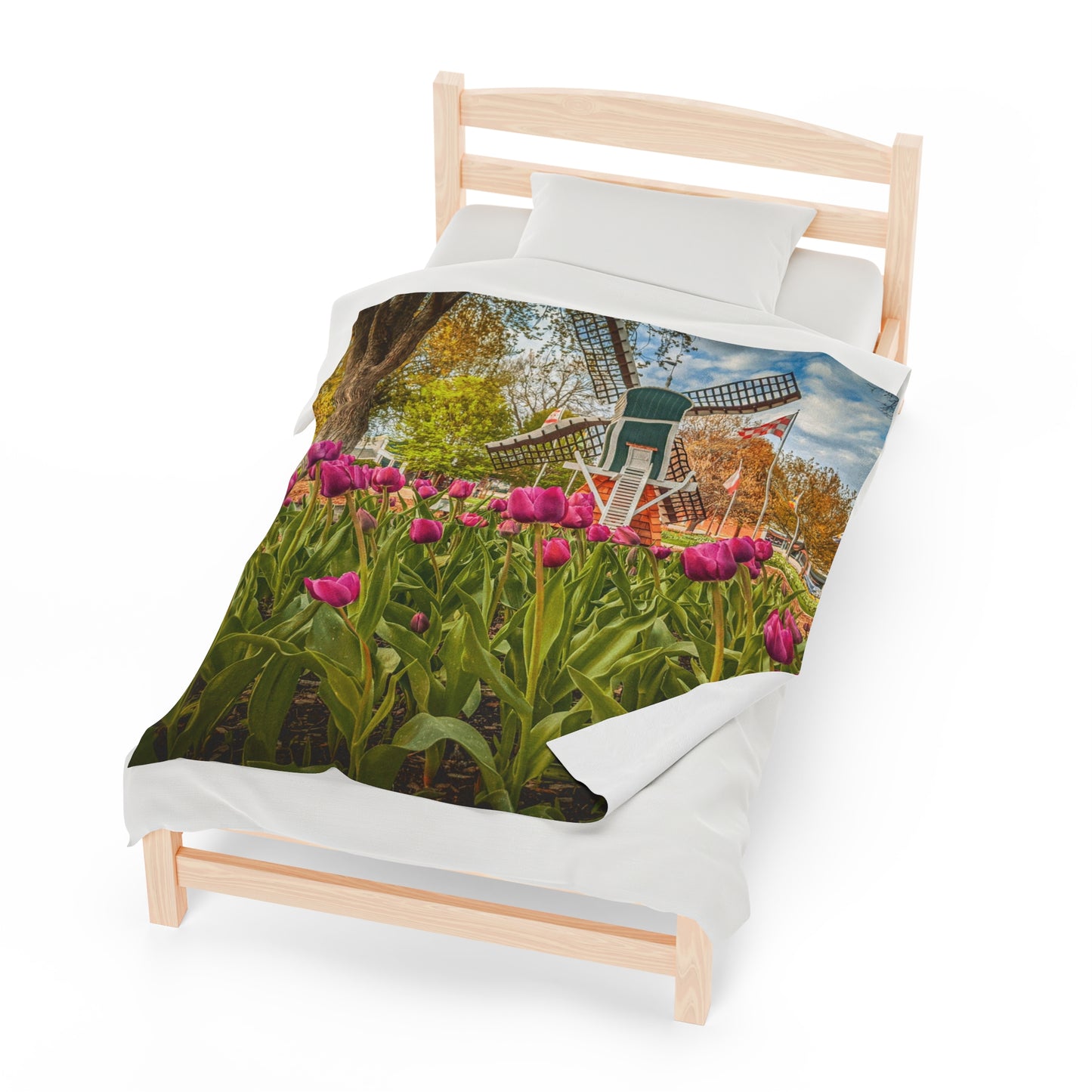 Windmill Tulips Plush Blanket (SP Photography Collection)