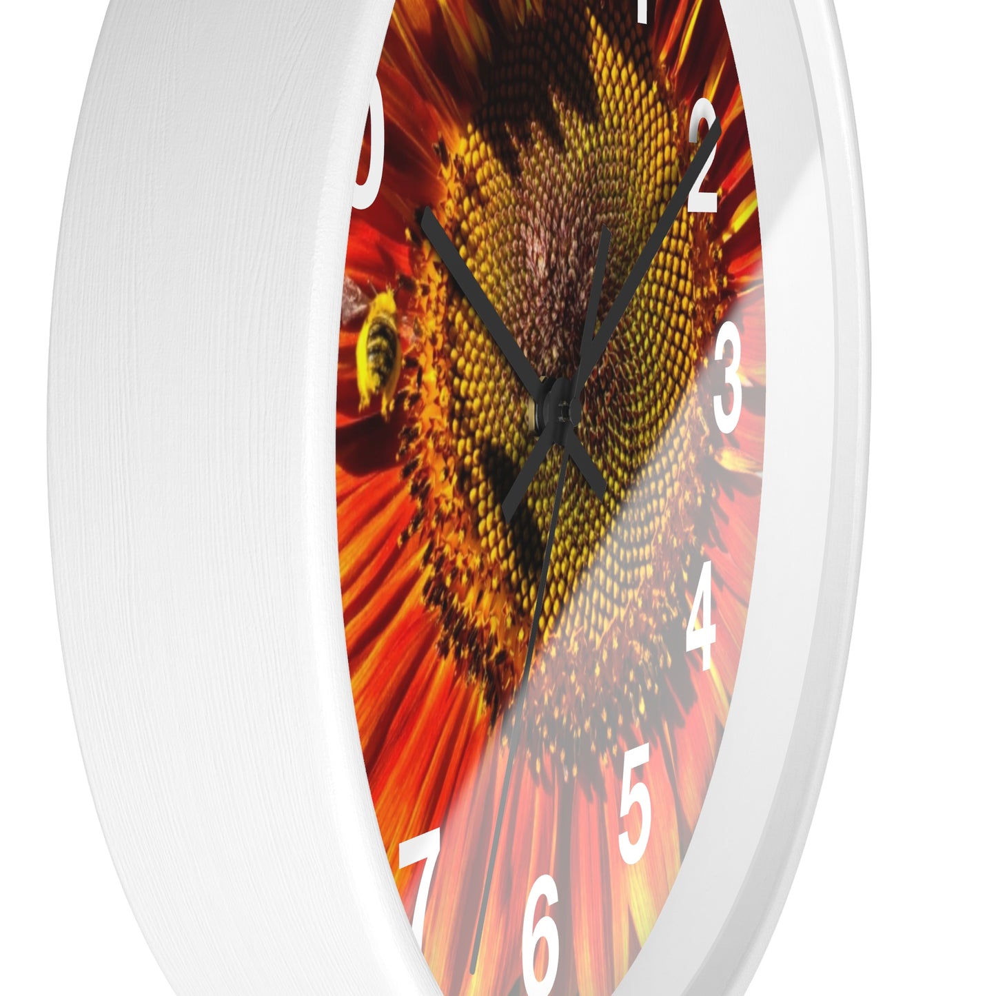 Bumble Bee Sunflower Wall Clock (Enchanted Exposures By Tammy Lyne)