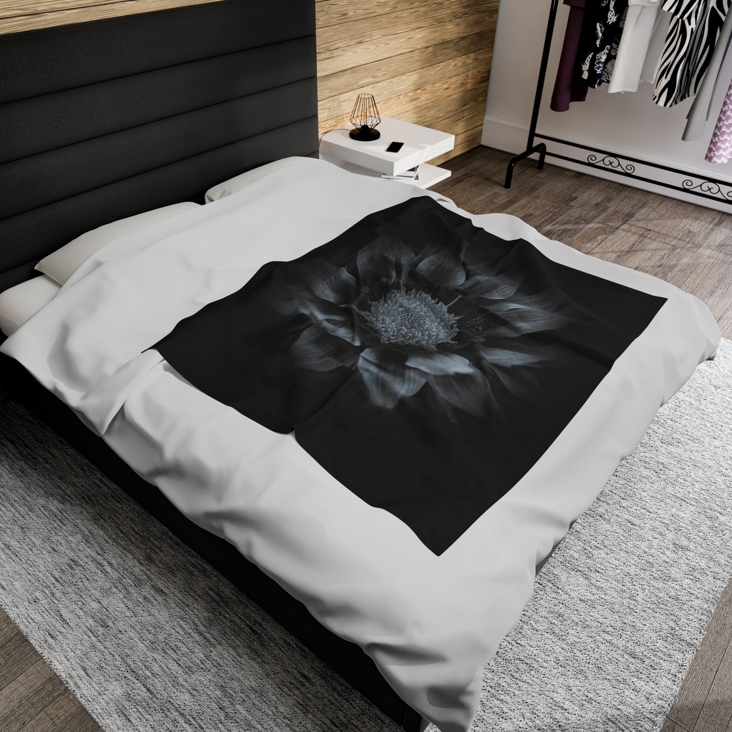 Midnight Bloom Plush Blanket (SP Photography Collection)