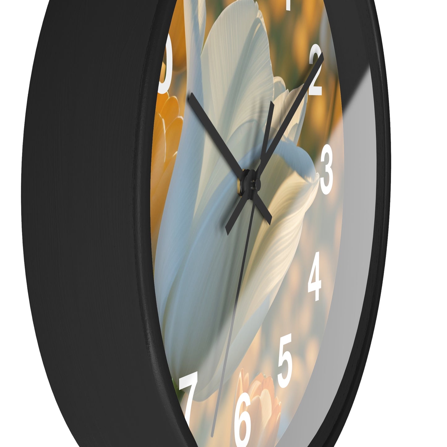 White Flower Tulip Wall Clock (SP Photography Collection)
