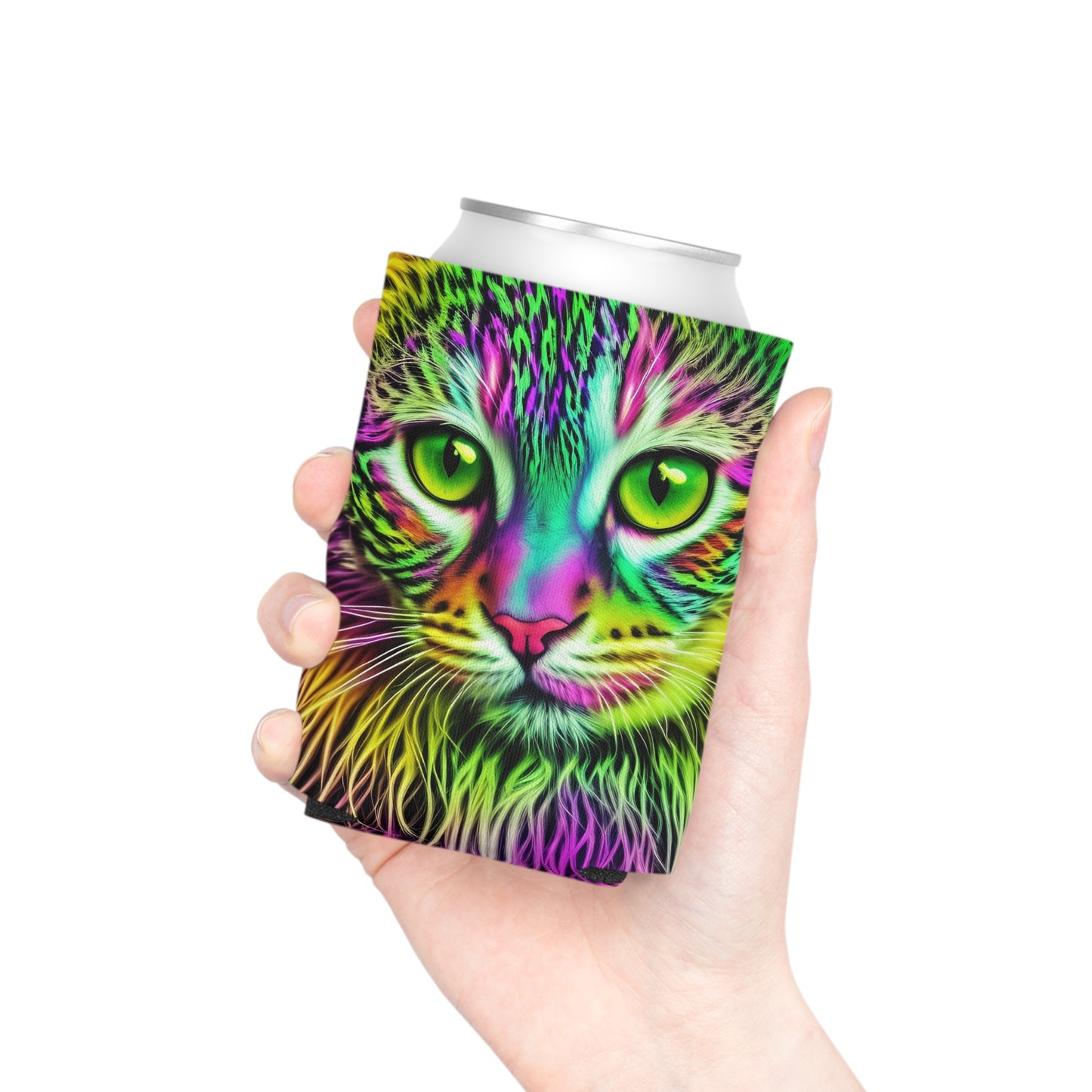 Colorful Kitty Can Regular Cooler Sleeve (SP Photography Collection) GREEN