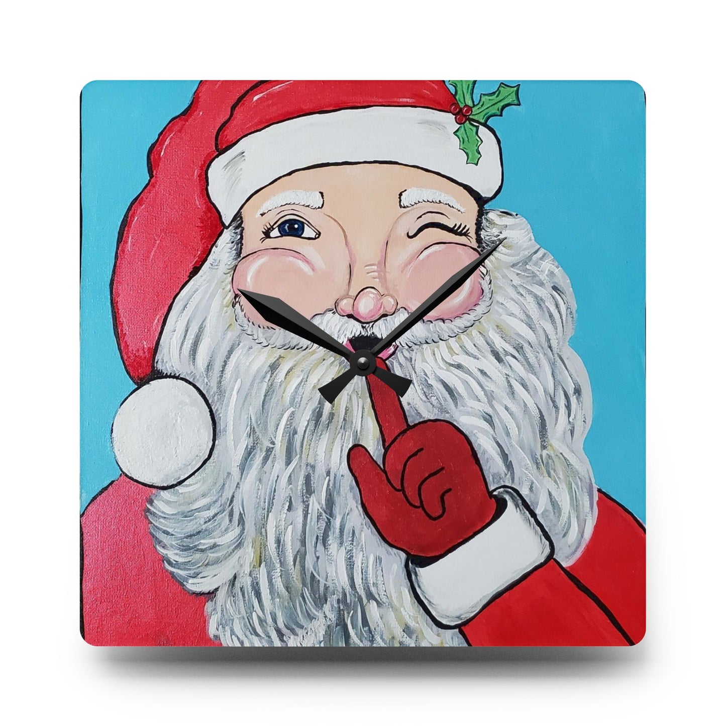 Secret Santa Acrylic Wall Clock (Specialties Collection)
