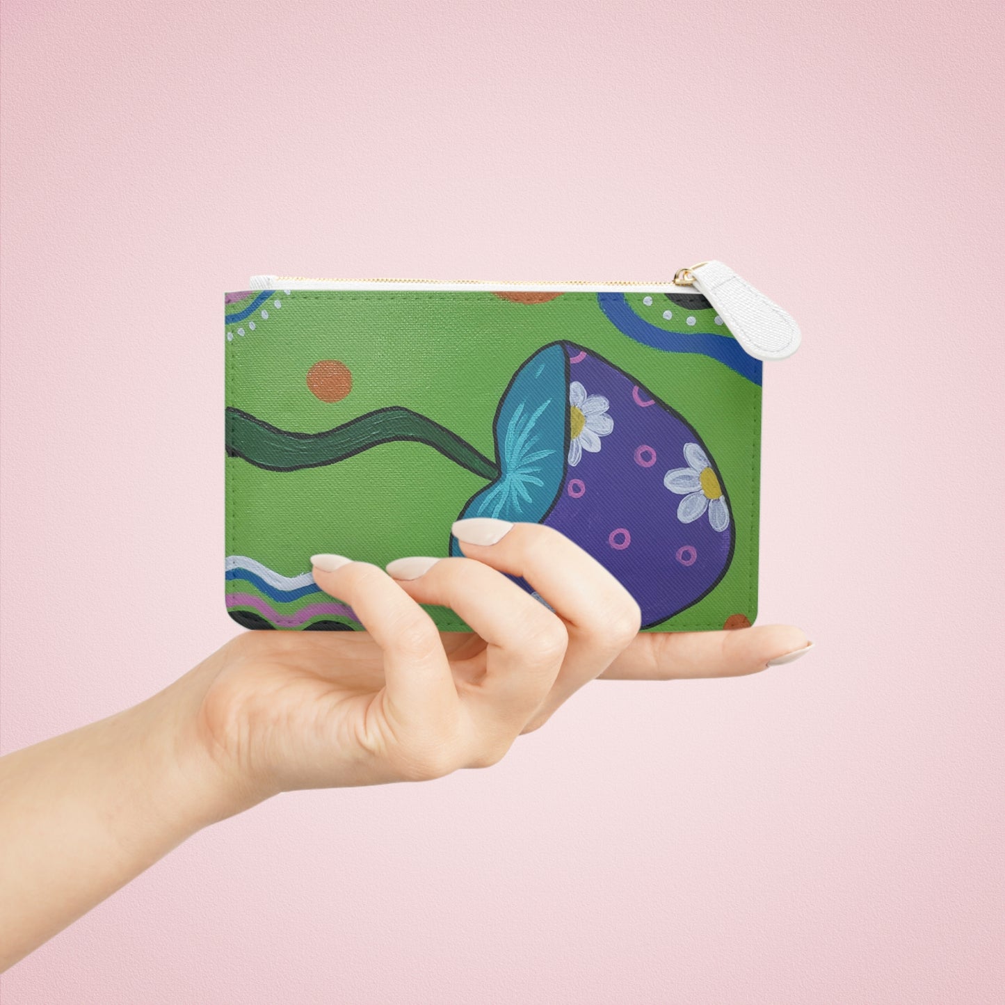 Marguerite Mushroom Mini Clutch Bag (Peculiar Paintings Collection) GREEN