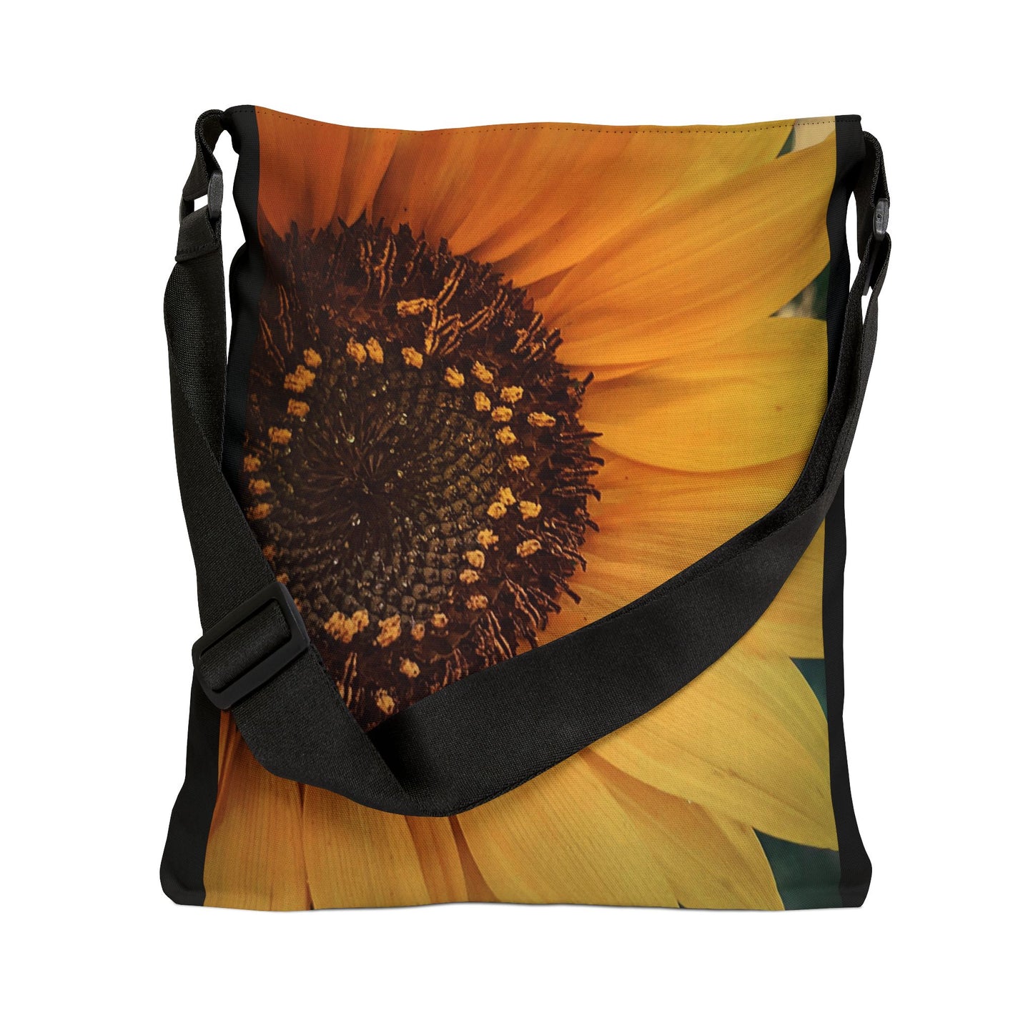 Sun Ray Sunflower Adjustable Tote Bag (SP Photography Collection) BLACK