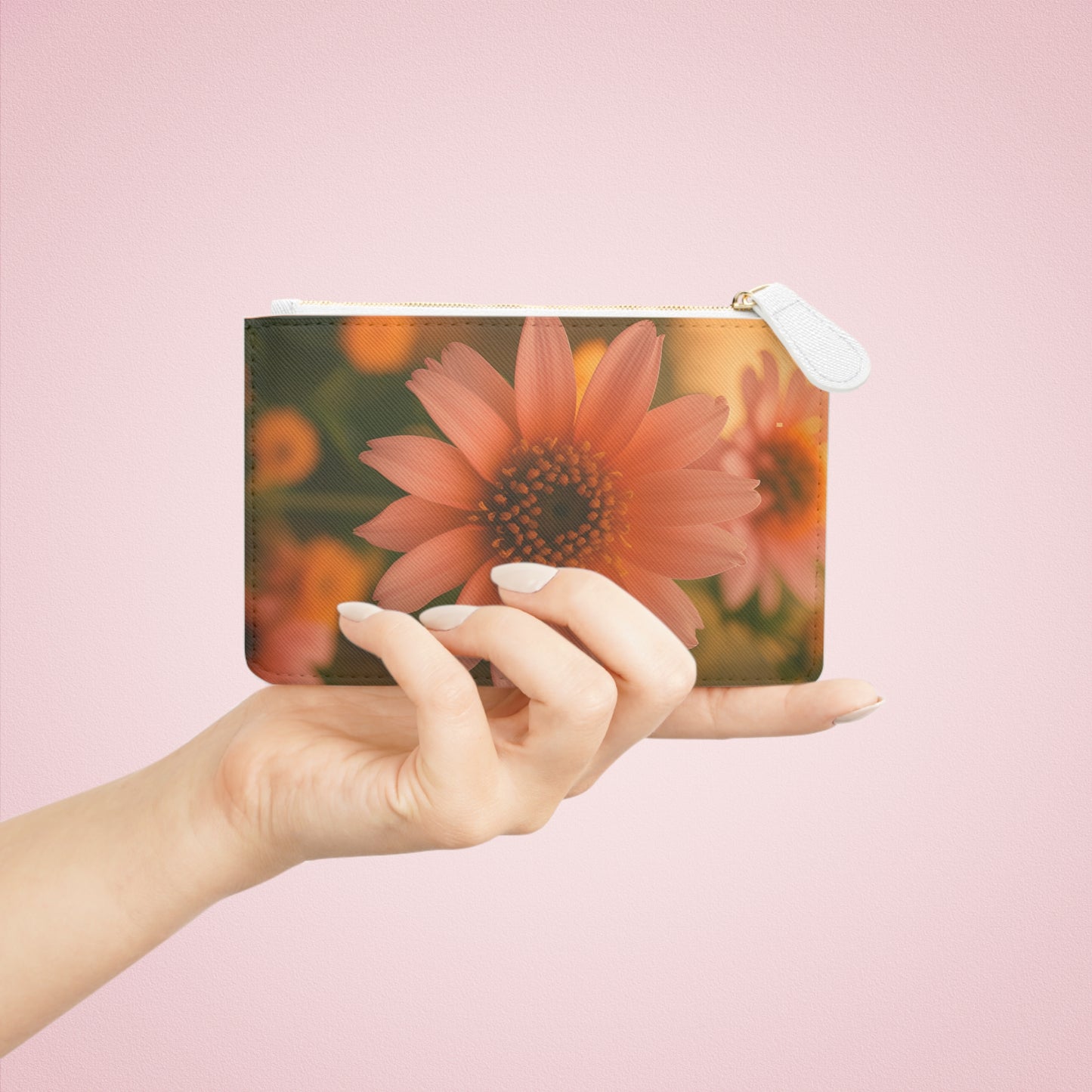 Peach Daisy Mini Clutch Bag (SP Photography Collection) ORANGE