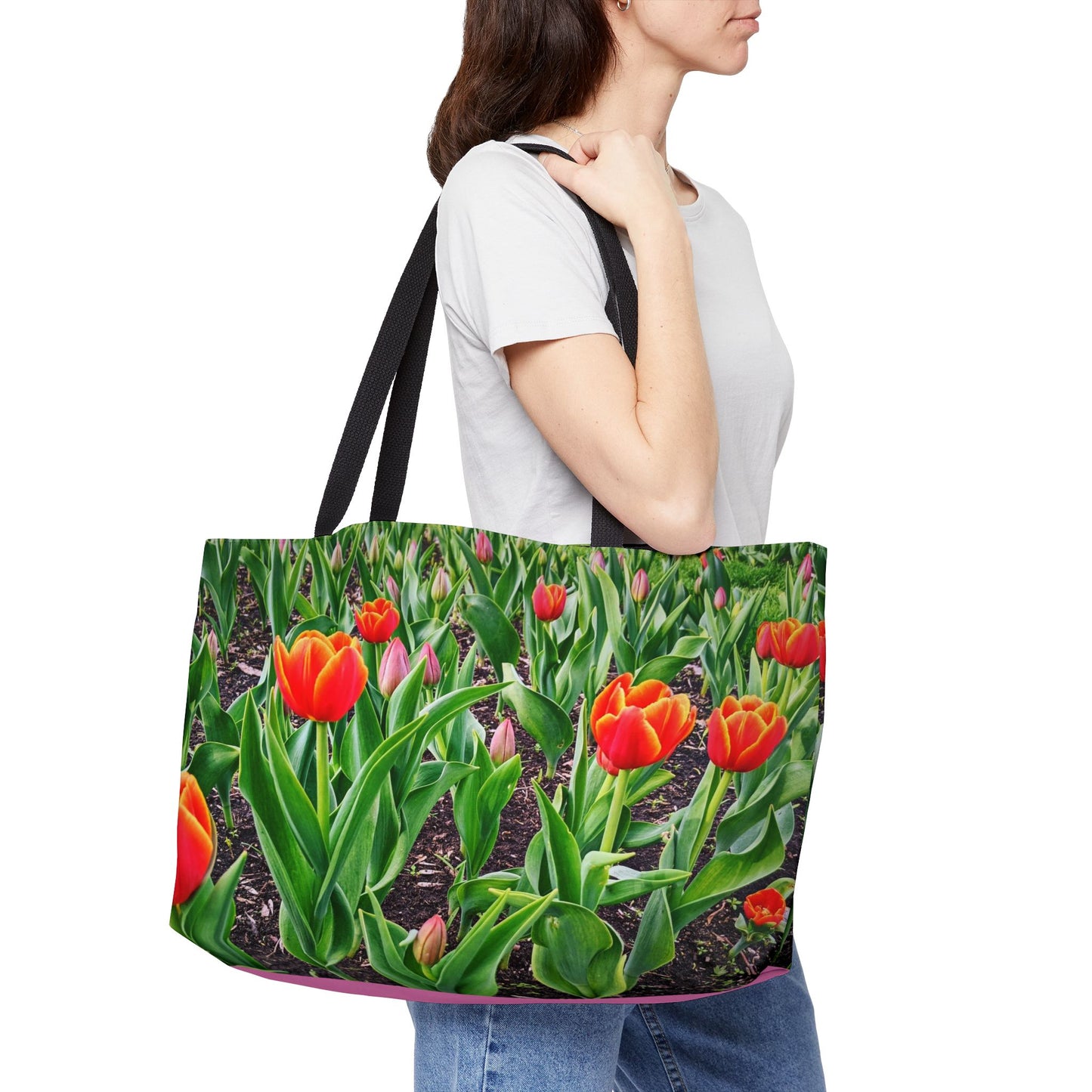 Red Tulips Weekender Tote Bag (SP Photography Collection) LIGHT PINK