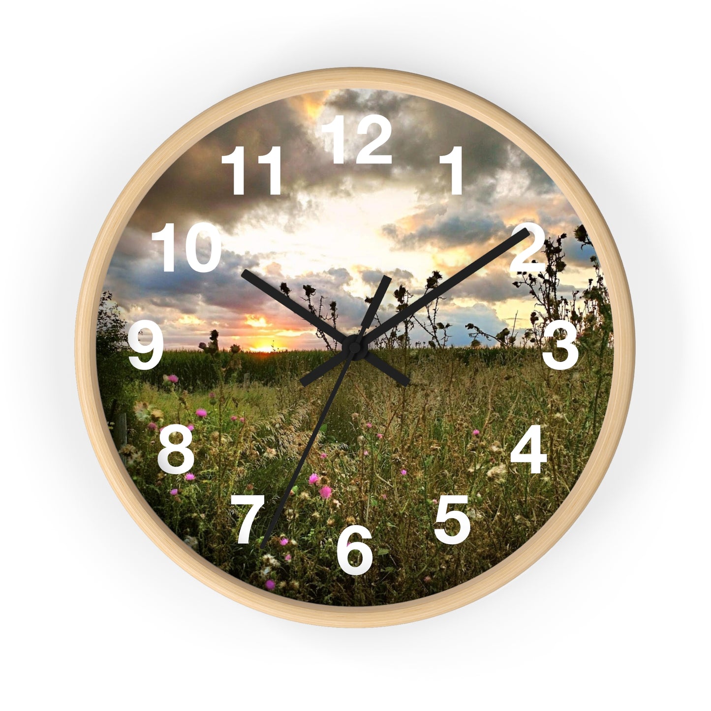 Cloudy Field wall Clock (SP Photography Collection)