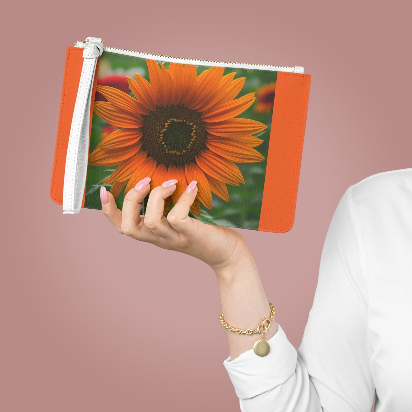 Orange Sunflower Large Clutch Bag (SP Photography Collection) ORANGE