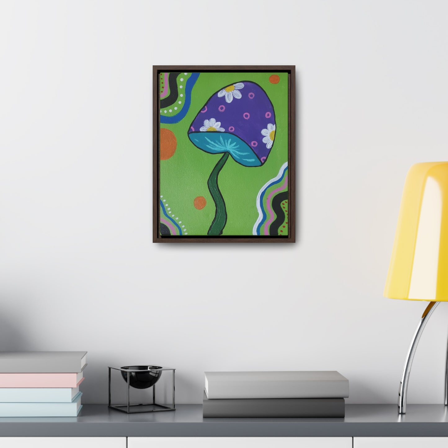 Marguerite Mushroom Canvas Wraps, Vertical Frame (Peculiar Paintings Collection)