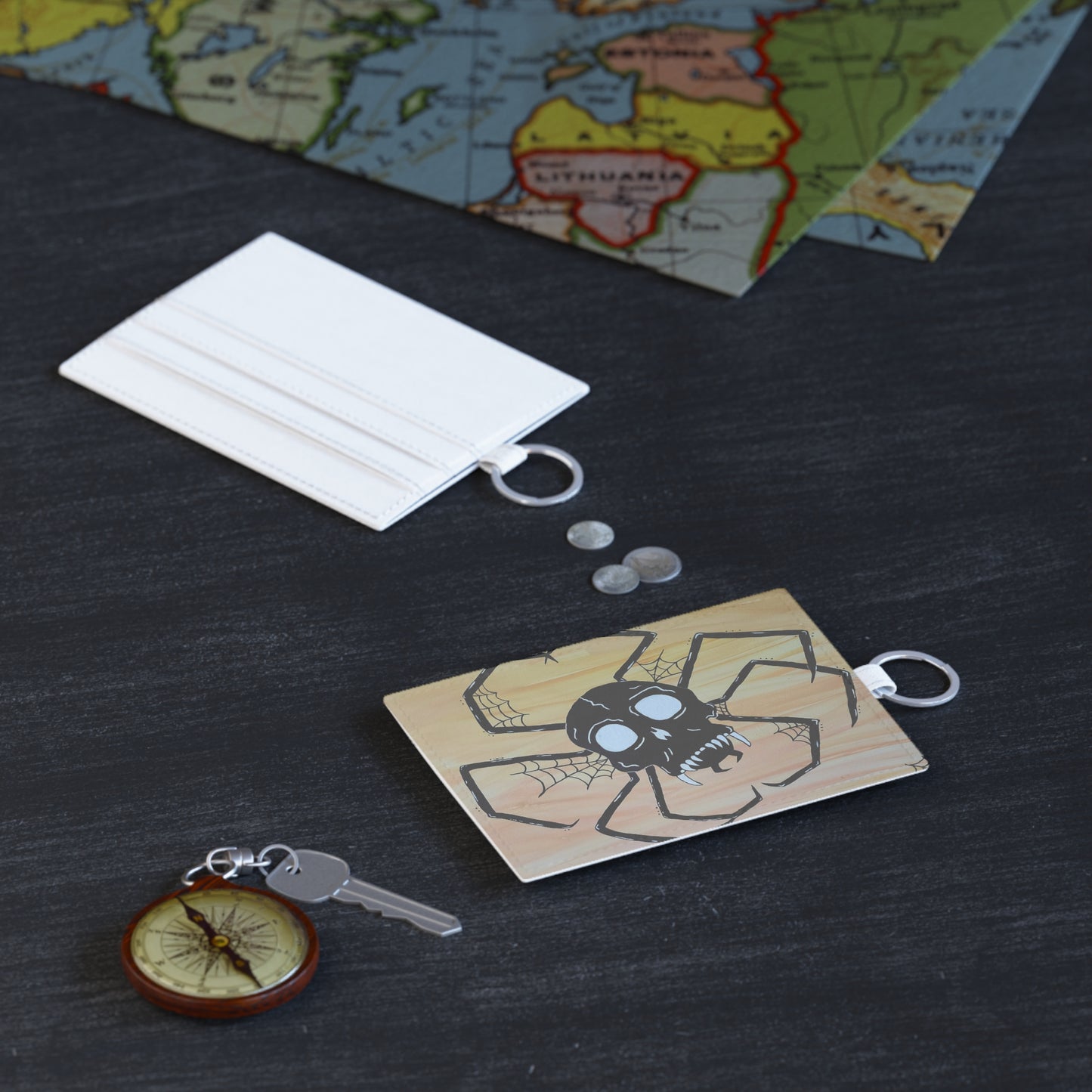Spike Leather Card Holder (Peculiar Paintings Collection)