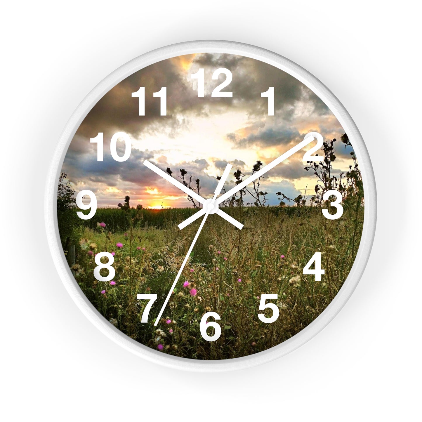 Cloudy Field wall Clock (SP Photography Collection)