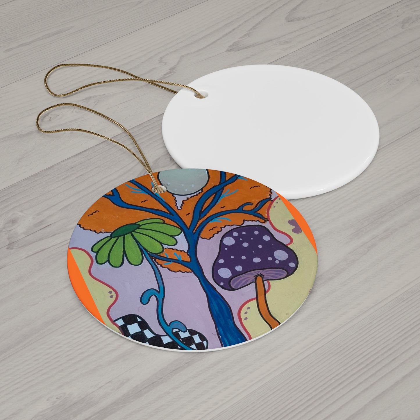 Mystic Mushroom Ceramic Ornament (Peculiar Paintings Collection)