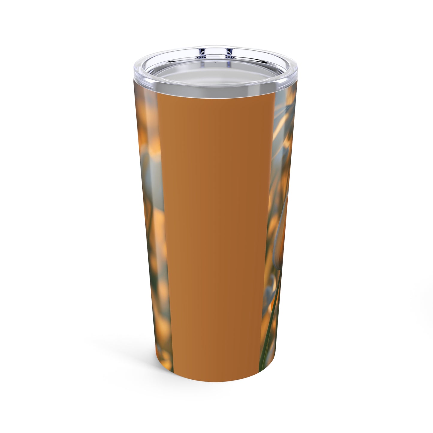 White Flower Tulip Tumbler 20oz (SP Photography Collection) BROWN