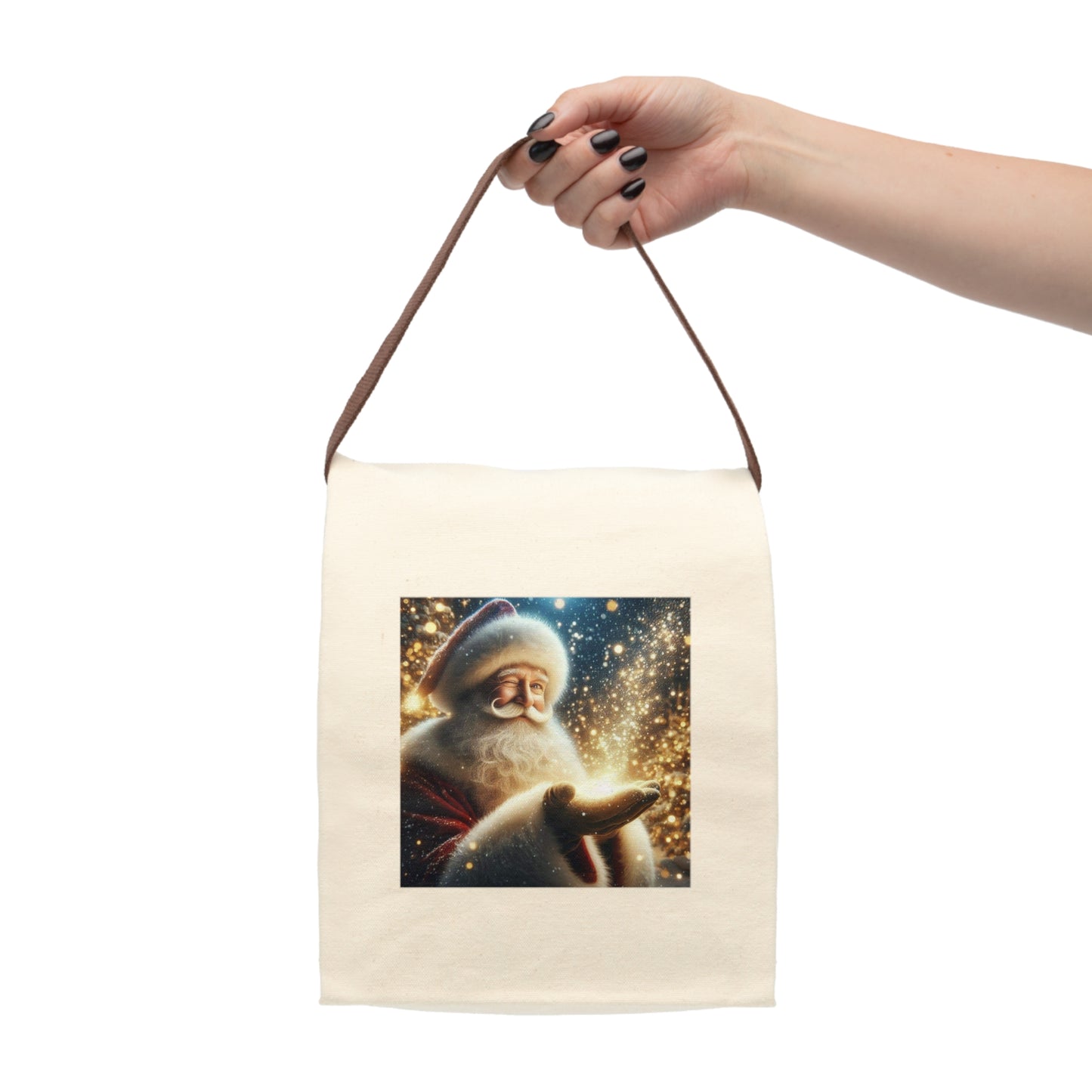 Santa Magic Canvas Lunch Bag With Strap (ai B & J Collections)