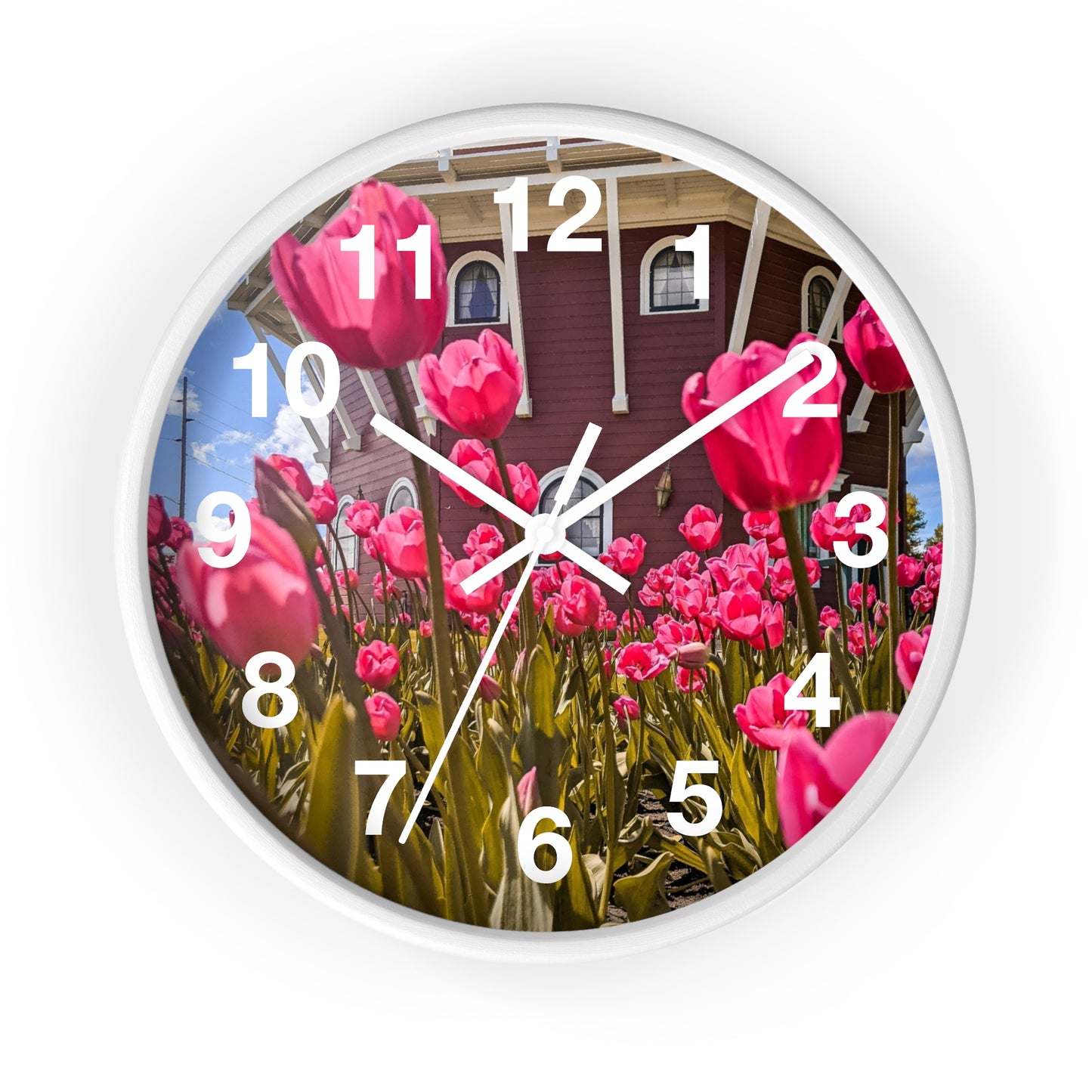 windmill Pink Tulips wall Clock (SP Photography Collection)