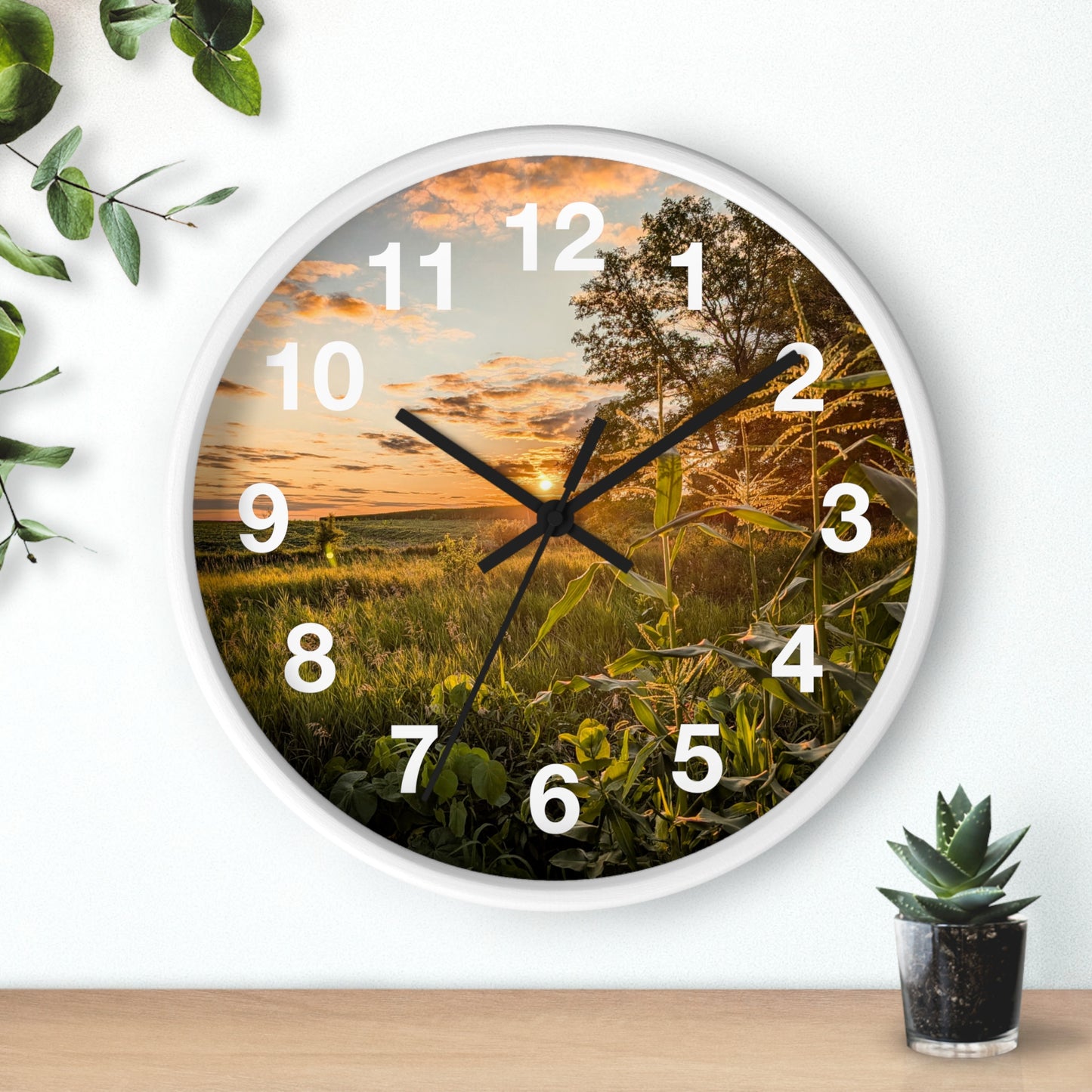 Corn Filed Sunset Clock (SP Photography Collection)