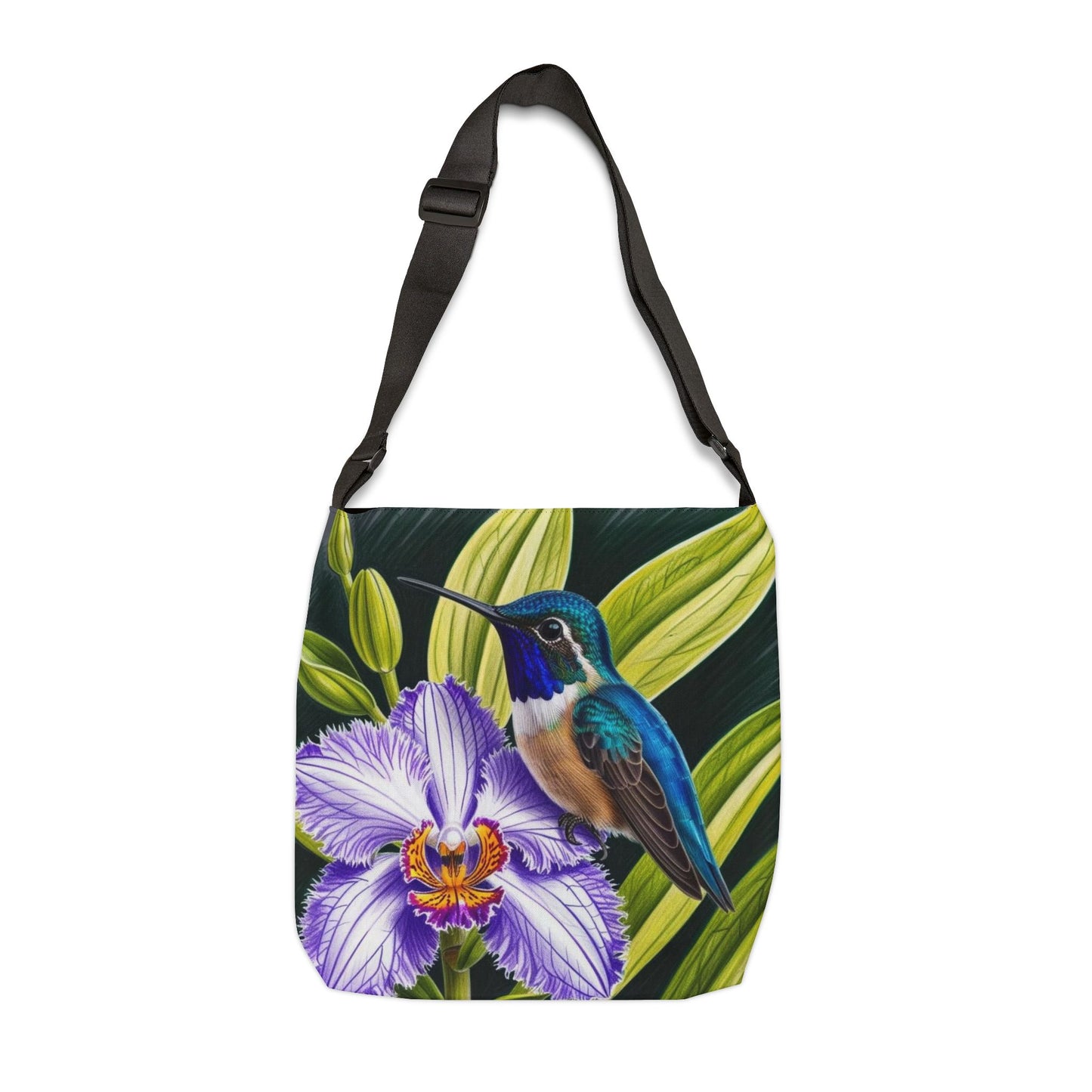 Hummingbird Adjustable Tote Bag (ai B & J Collections) BLACK
