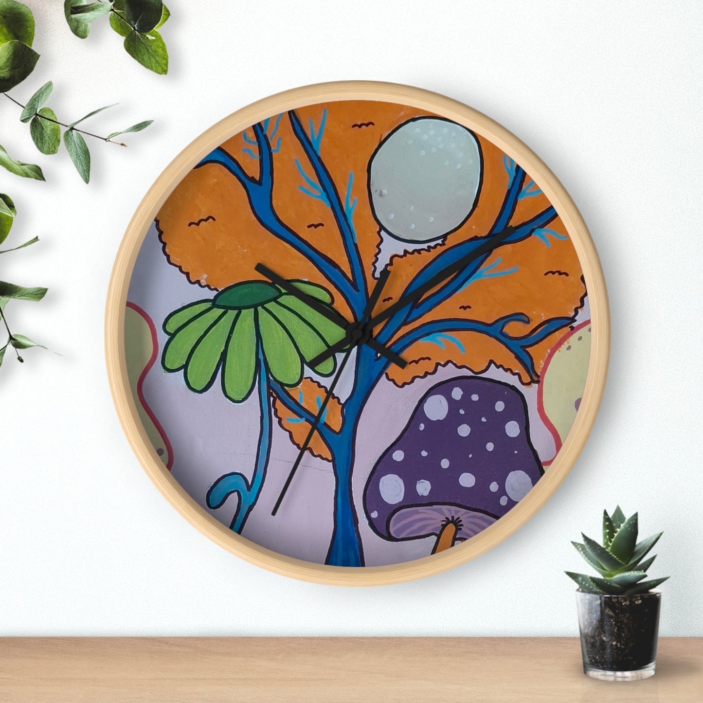 Mystic Mushroom Wall Clock (Peculiar Paintings Collection)