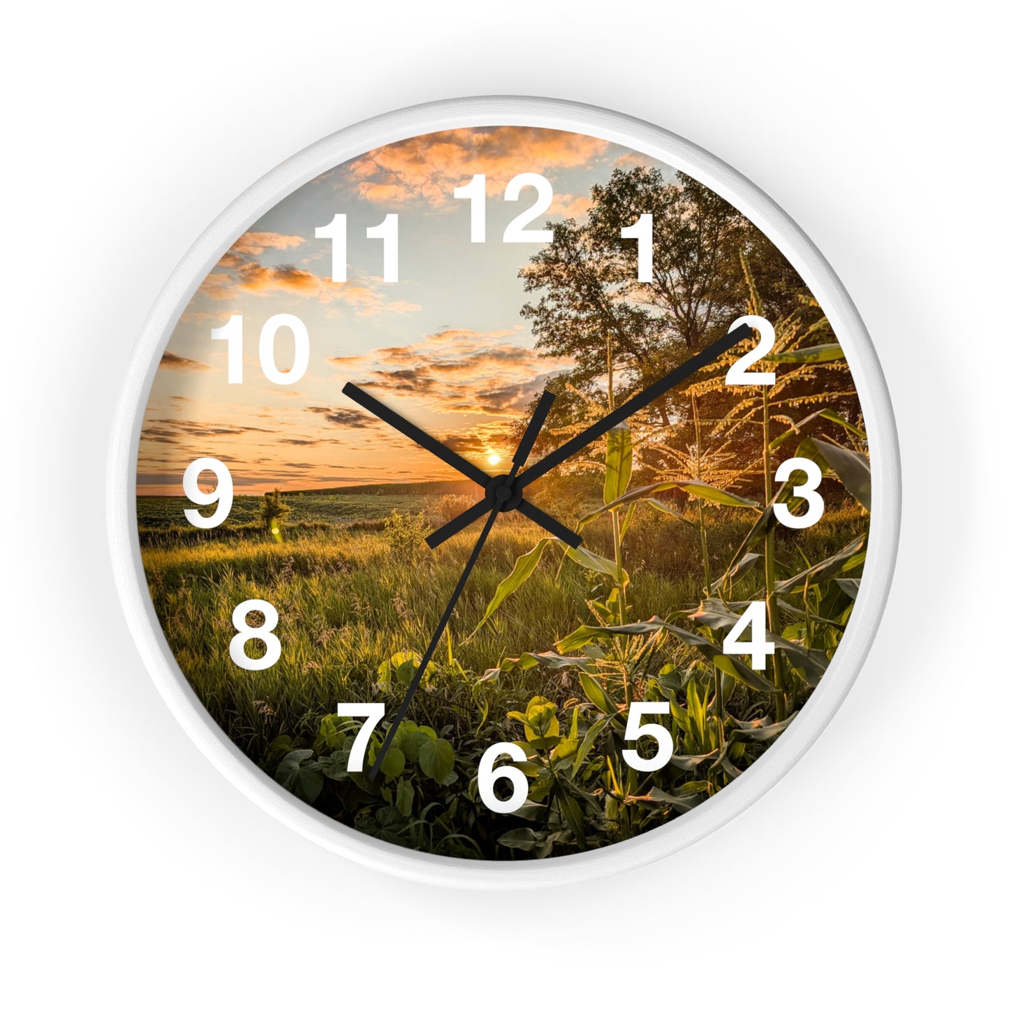 Corn Filed Sunset Clock (SP Photography Collection)